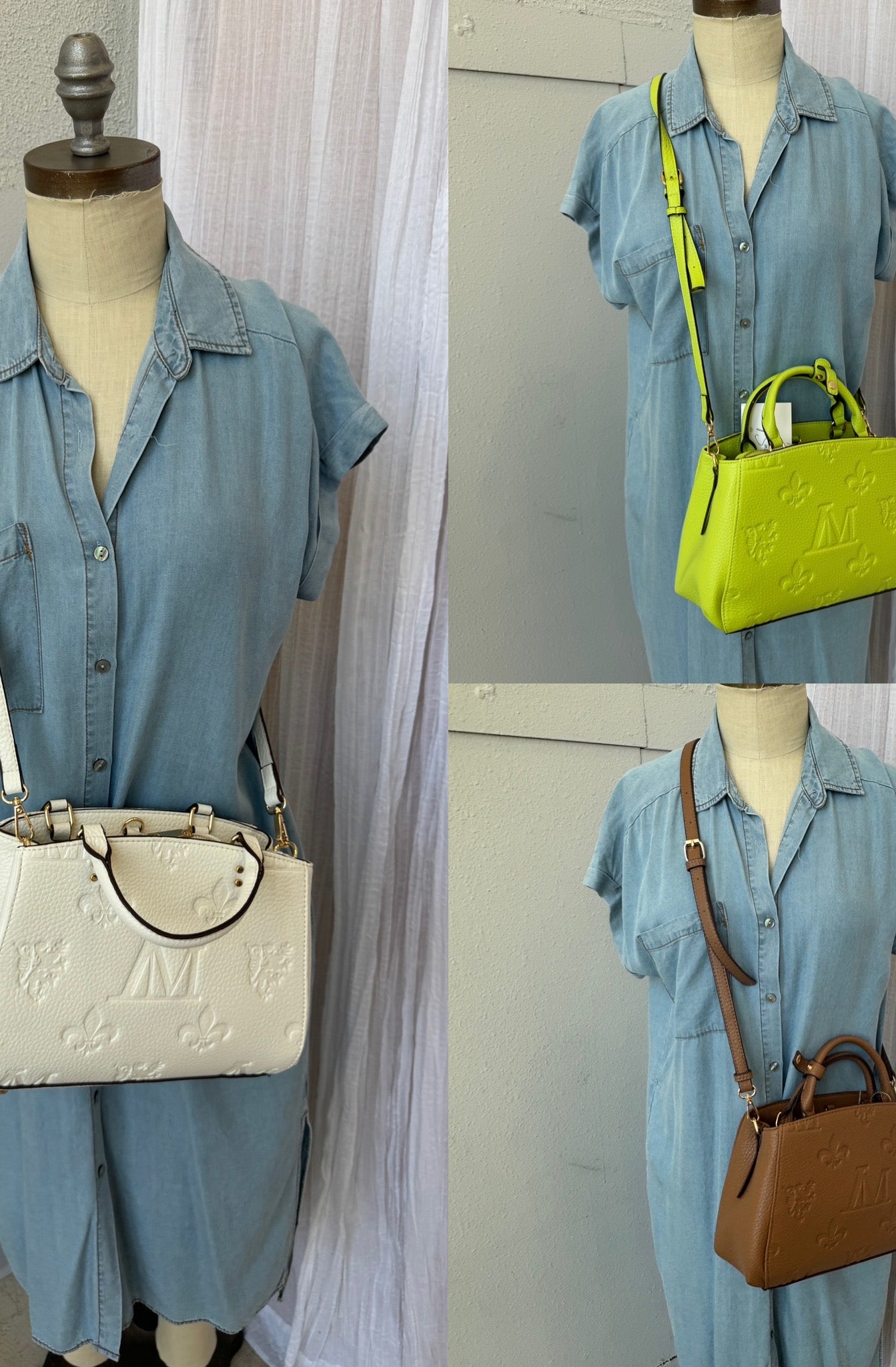 Mimi Embossed Crossbody Purse +Wallet-Crossbody Purses-princess purse-The Silo Boutique, Women's Fashion Boutique Located in Warren and Grand Forks North Dakota