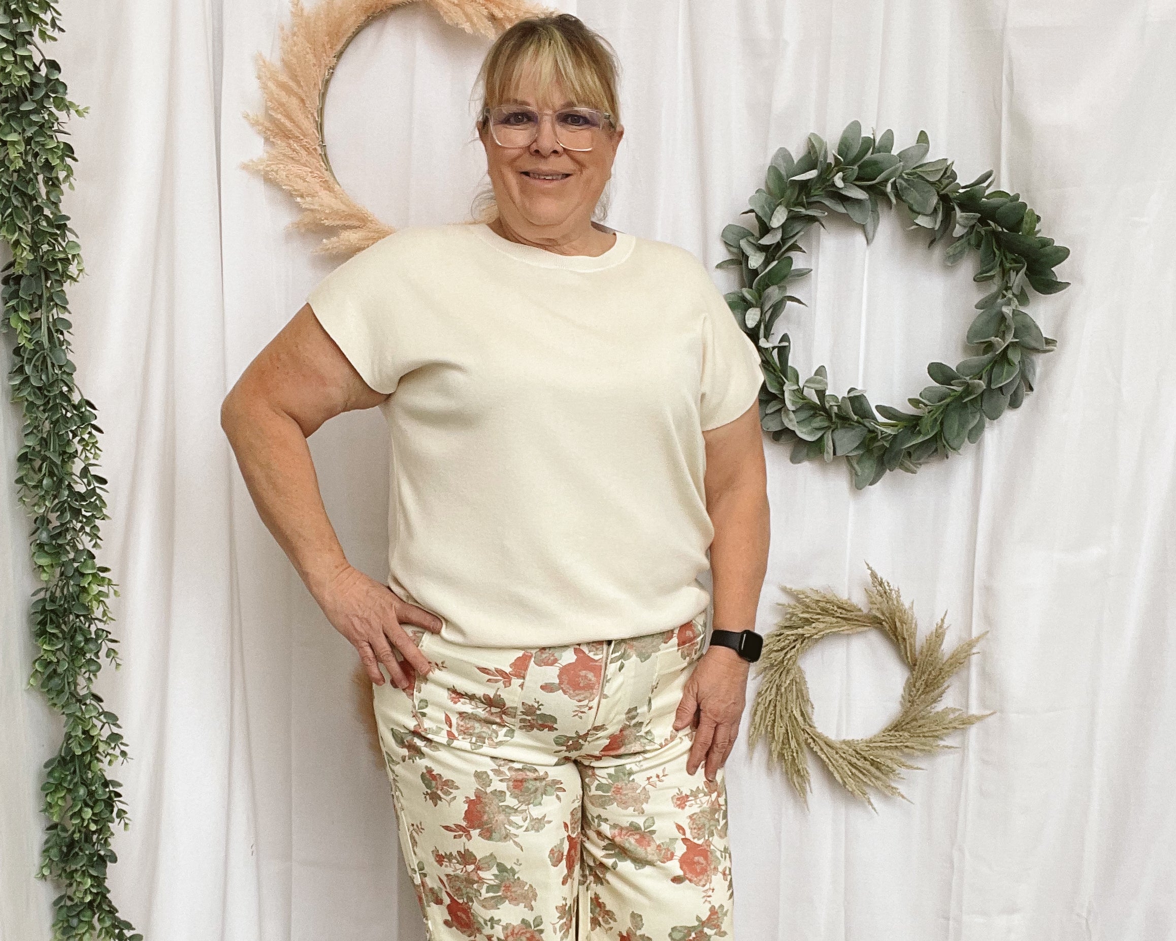Everly Short Sleeve Lightweight Sweater-Ivory-Short Sleeve Tops-entro-The Silo Boutique, Women's Fashion Boutique Located in Warren and Grand Forks North Dakota