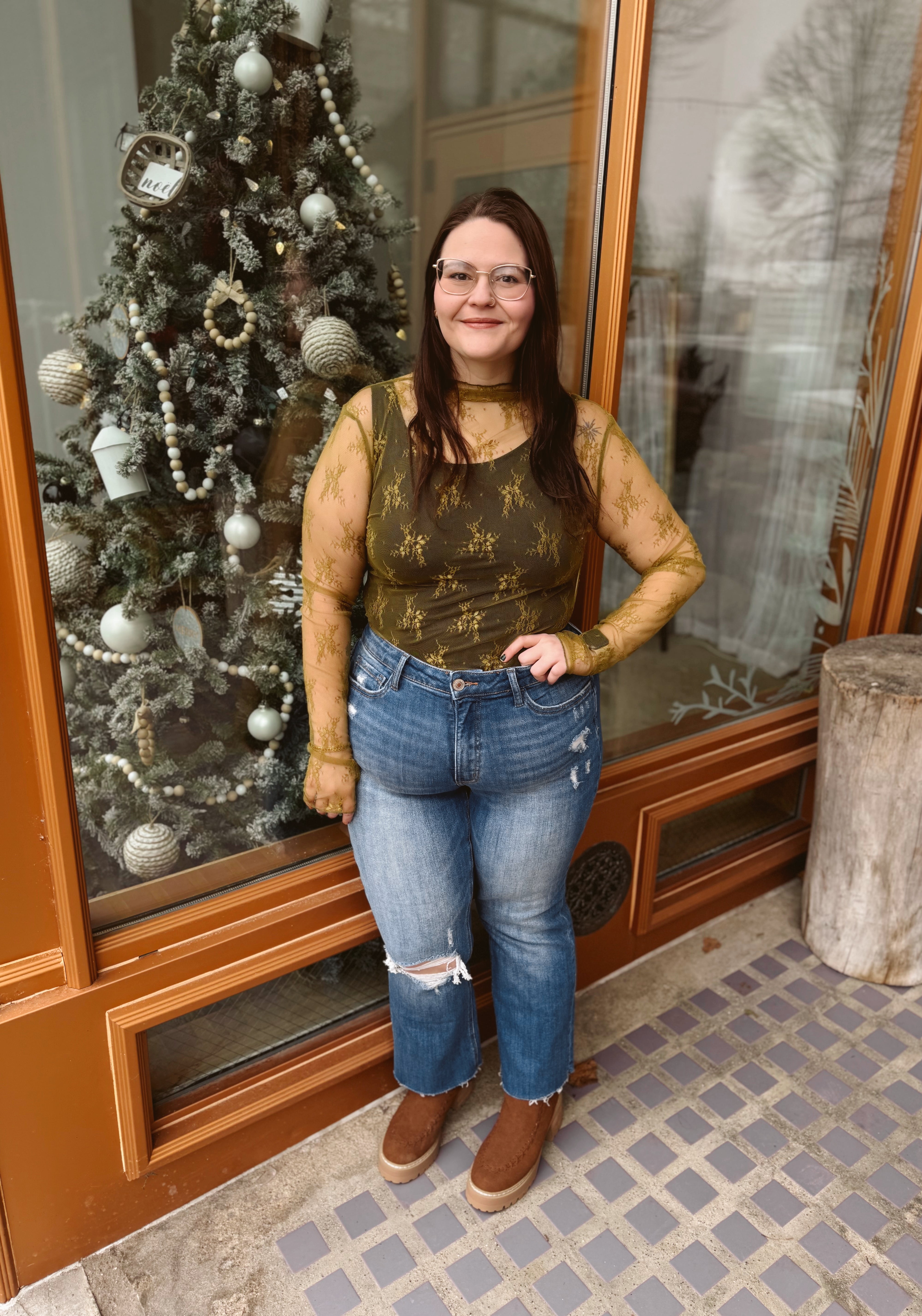 So Sweet Lace Long Sleeve Top-Long Sleeve Tops-sweet genisis-The Silo Boutique, Women's Fashion Boutique Located in Warren and Grand Forks North Dakota