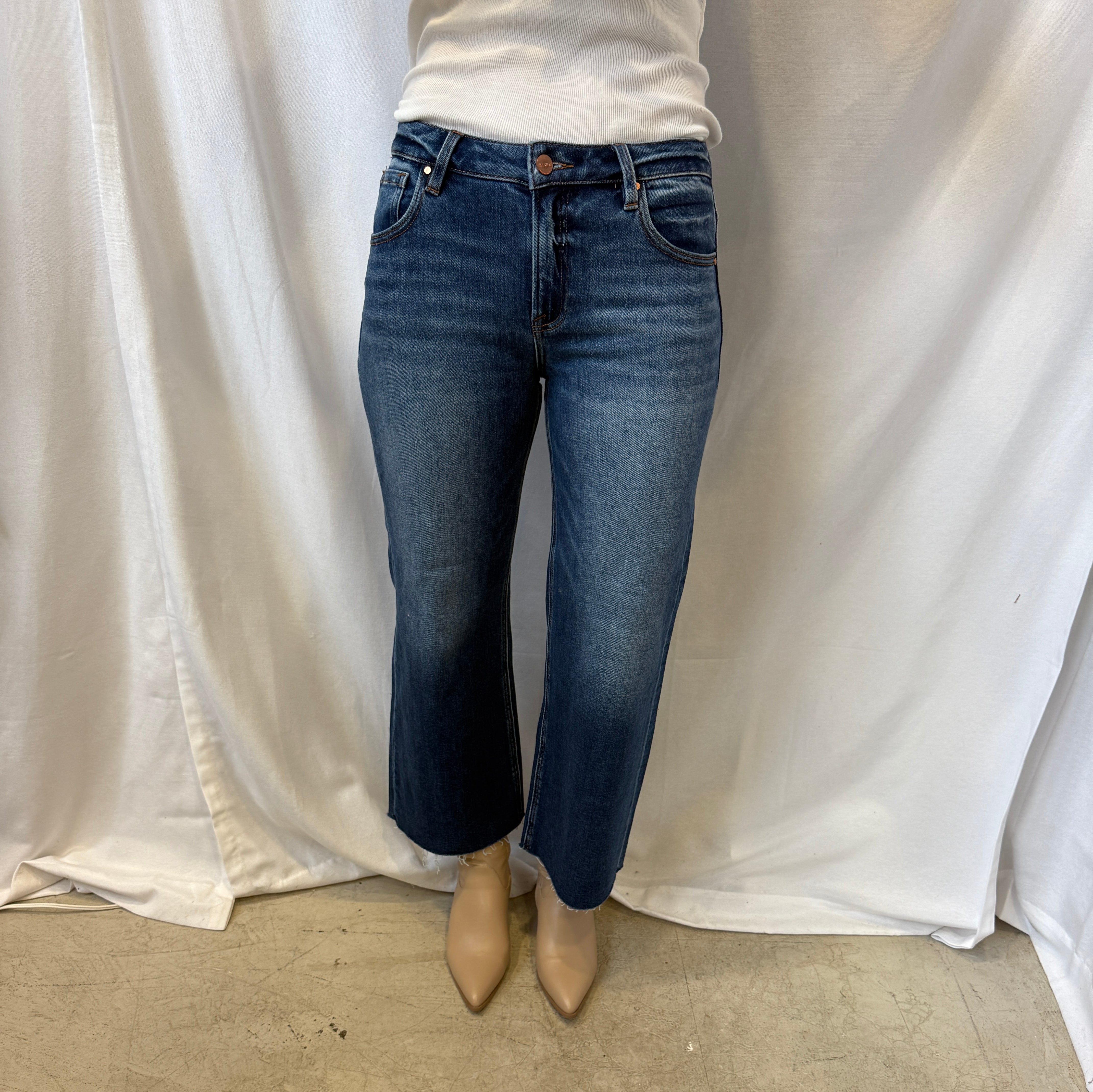 Risen Raw Hem Crop Jeans-Final Sale-Jeans-risen-The Silo Boutique, Women's Fashion Boutique Located in Warren and Grand Forks North Dakota