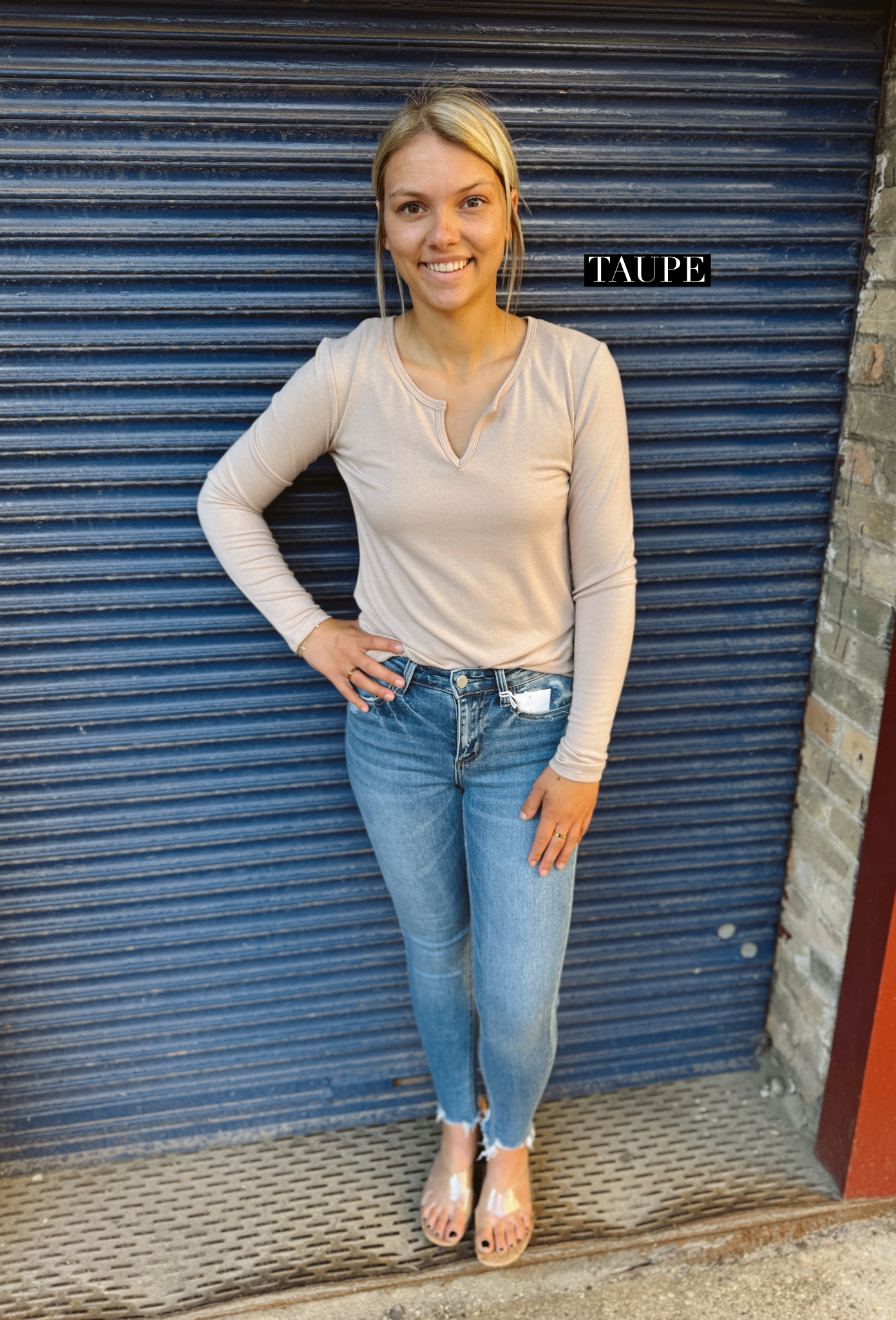 Cool Ultra Soft Notched Long Sleeve Top-Final sale-Long Sleeve Tops-be cool-The Silo Boutique, Women's Fashion Boutique Located in Warren and Grand Forks North Dakota