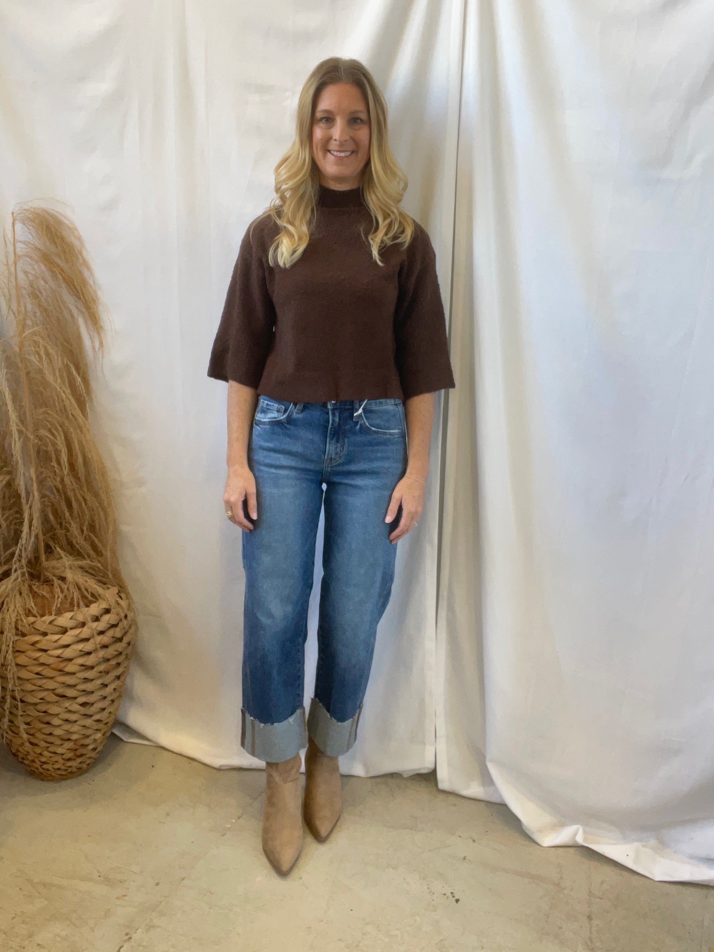 Lovervet Defeating Cuffed Barrel Jeans-Jeans-lovervet-The Silo Boutique, Women's Fashion Boutique Located in Warren and Grand Forks North Dakota