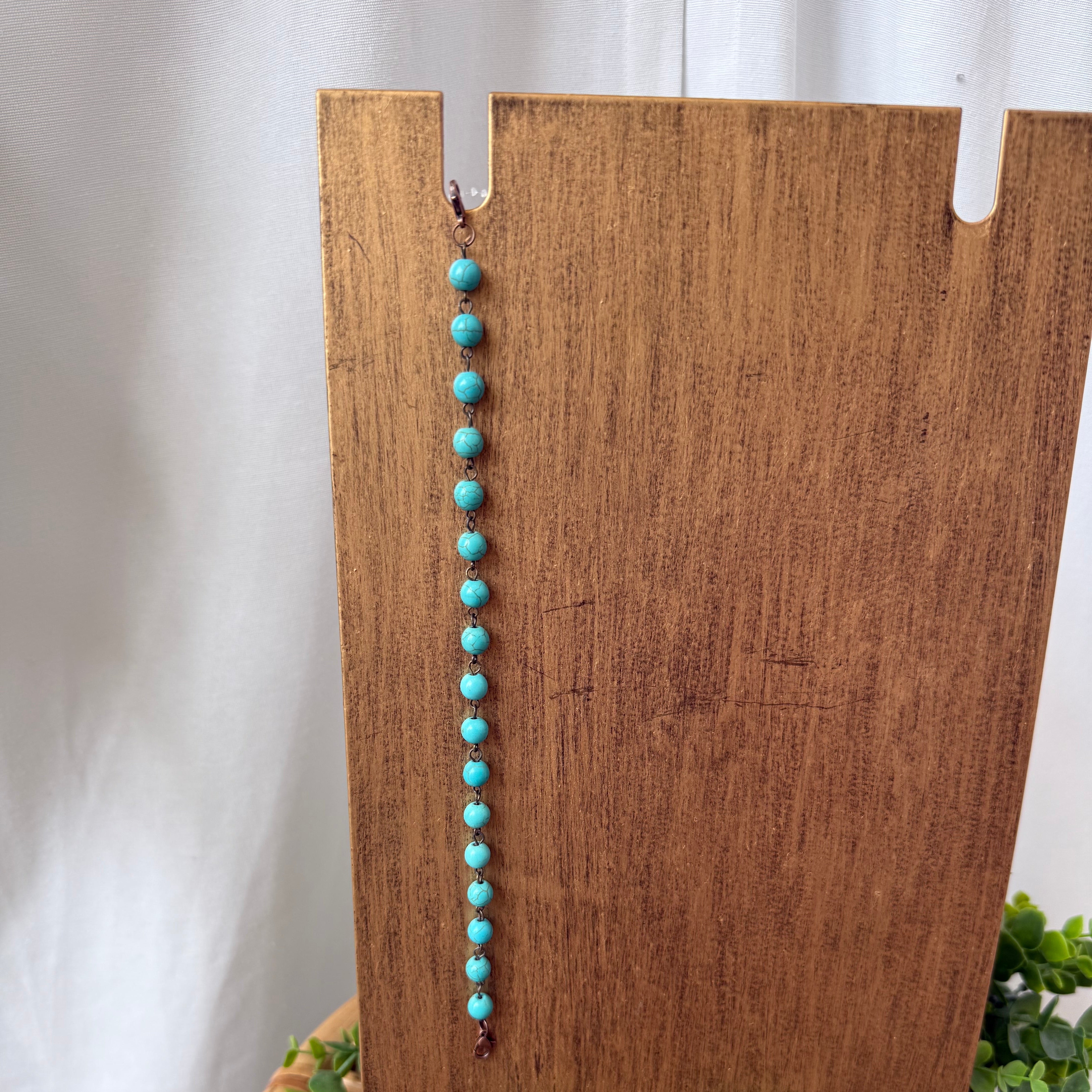 Round Turquoise Bead Trucker Hat Chain-Hats-p&d-The Silo Boutique, Women's Fashion Boutique Located in Warren and Grand Forks North Dakota