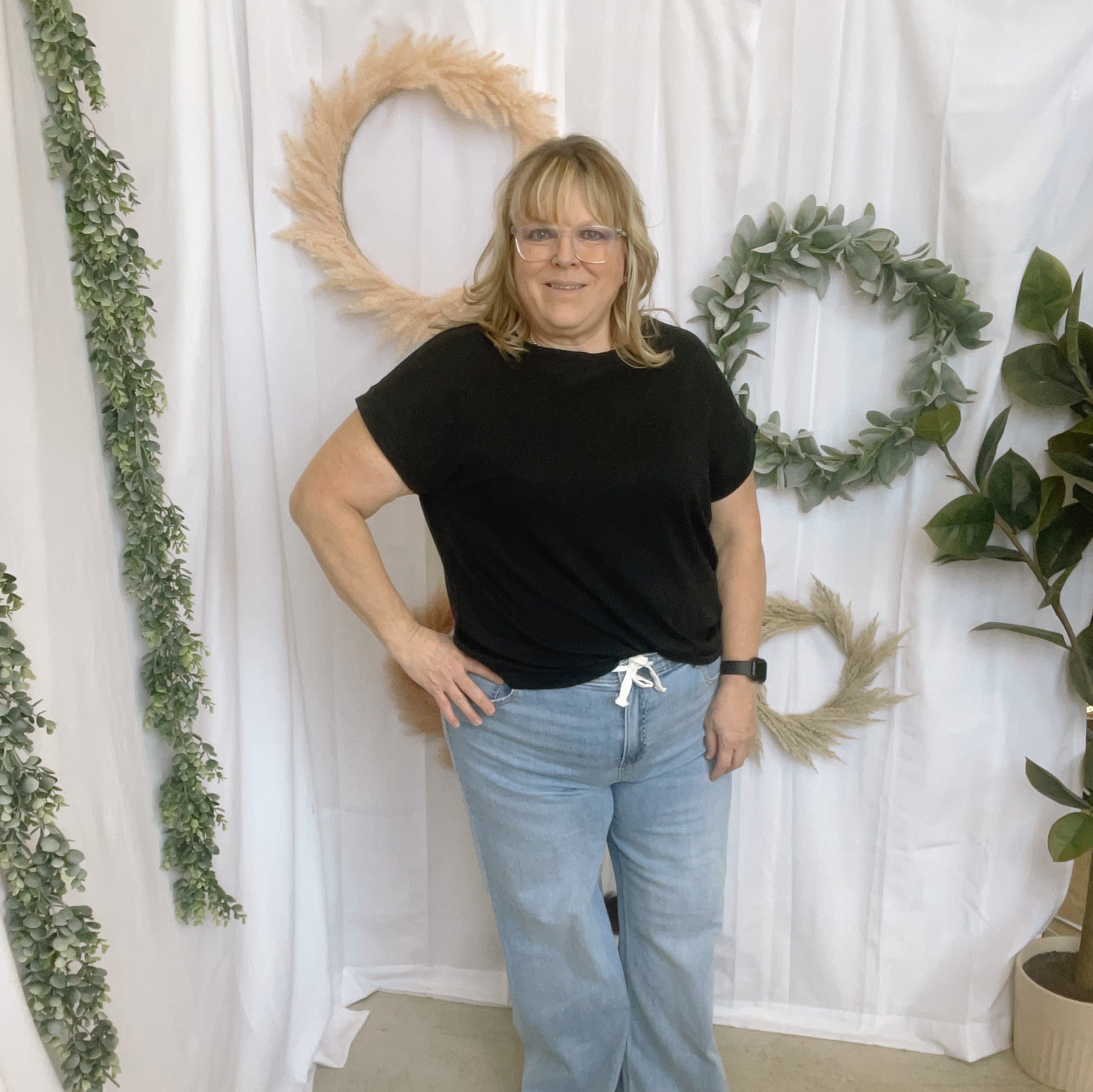 Kelly Slub Rolled Sleeve Tee-Short Sleeve Tops-Zenana-The Silo Boutique, Women's Fashion Boutique Located in Warren and Grand Forks North Dakota