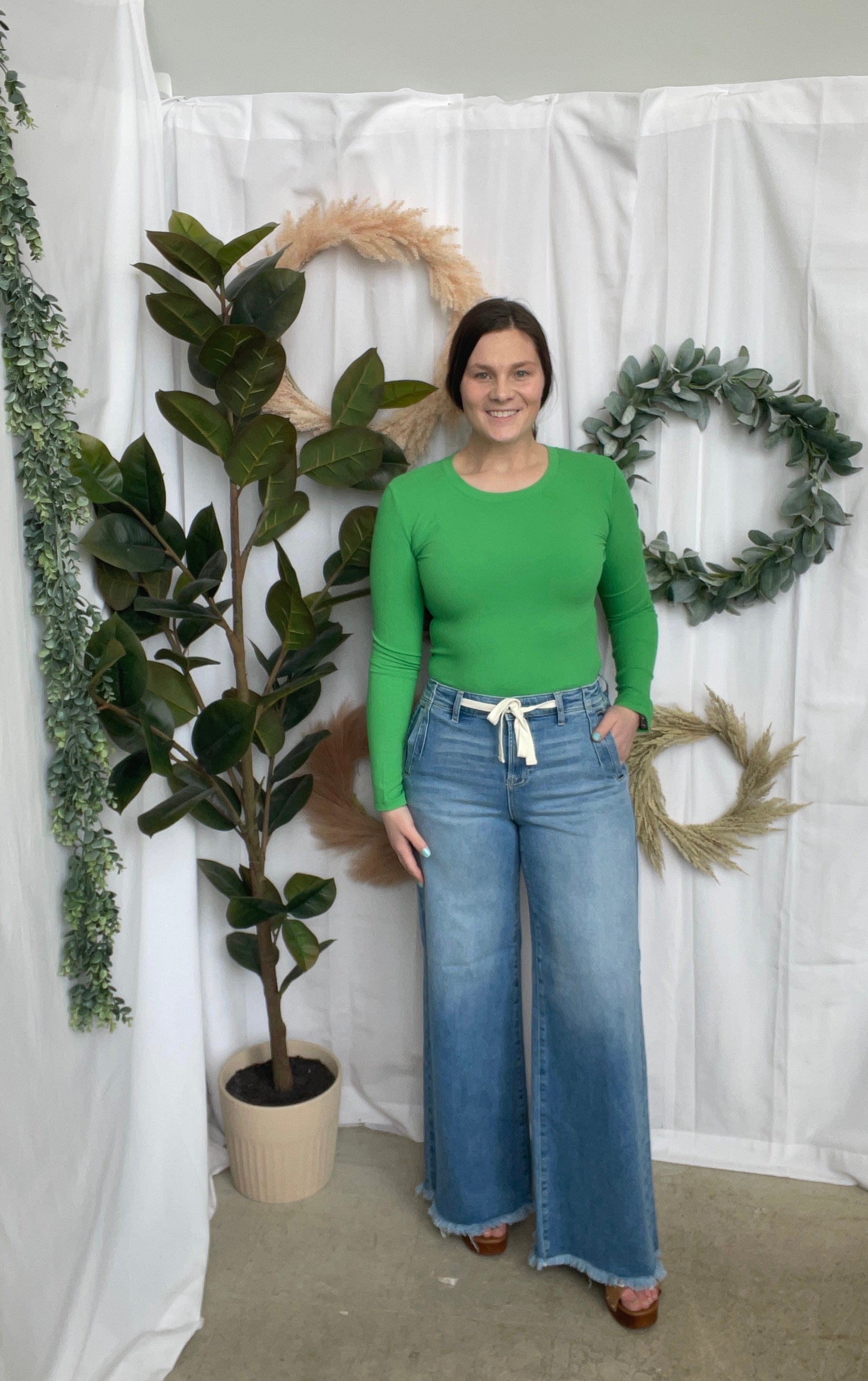 Risen Light Wide Leg Jeans-Jeans-risen-The Silo Boutique, Women's Fashion Boutique Located in Warren and Grand Forks North Dakota