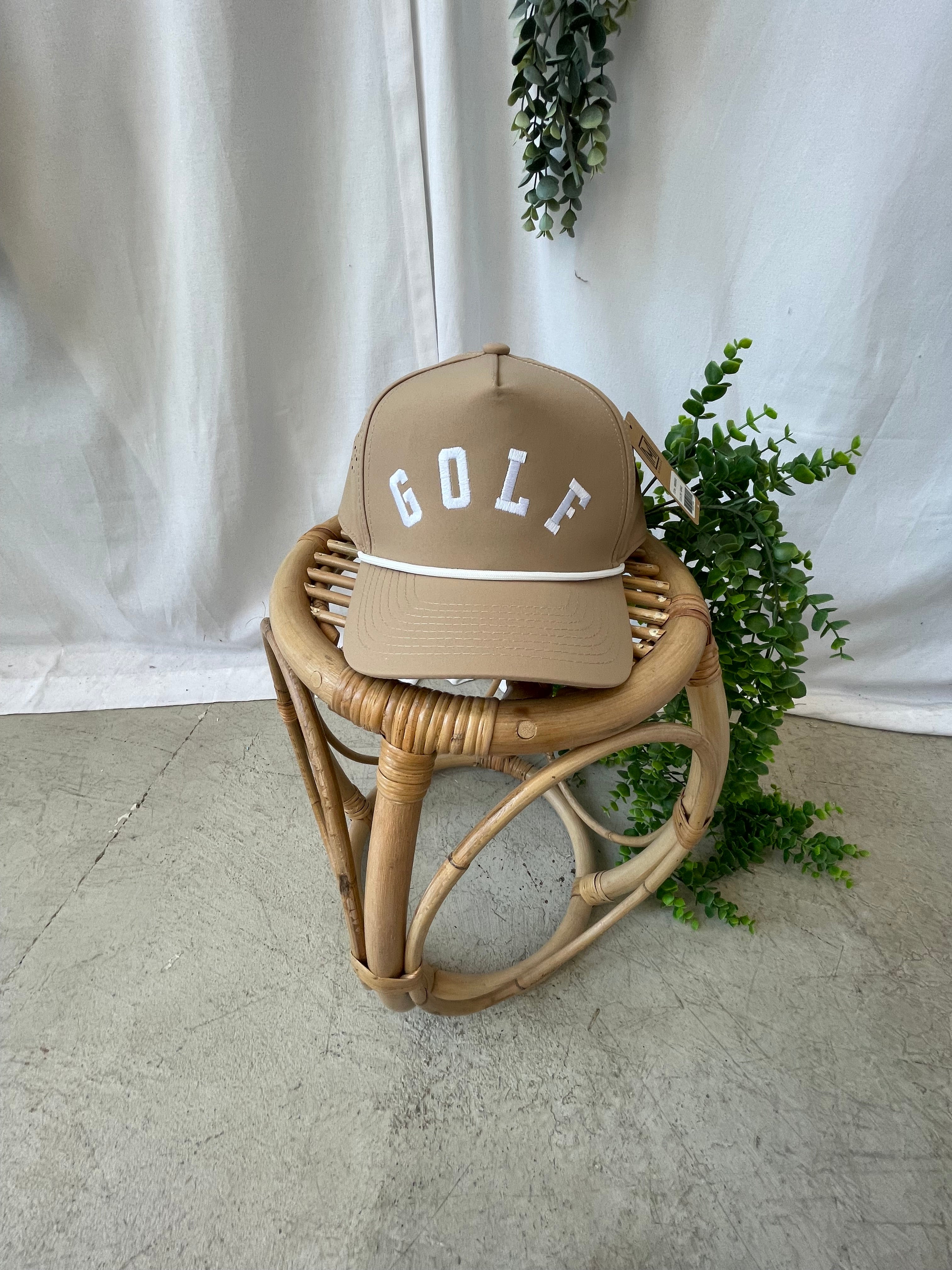 Golf Trucker Hat-Sand-Hats-faire-The Silo Boutique, Women's Fashion Boutique Located in Warren and Grand Forks North Dakota