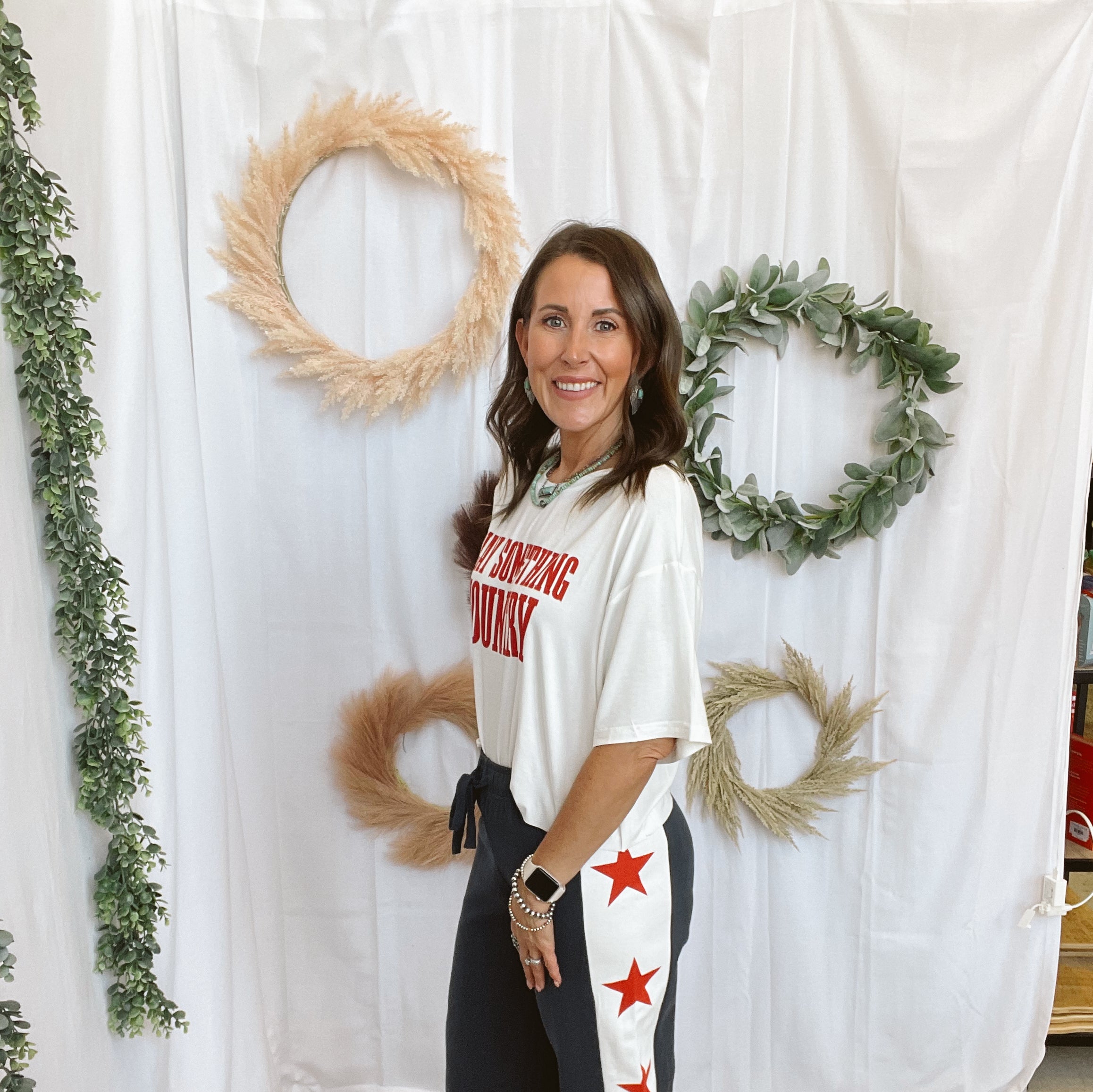 Stars Wide Leg Pants-sweatpants-lelis-The Silo Boutique, Women's Fashion Boutique Located in Warren and Grand Forks North Dakota