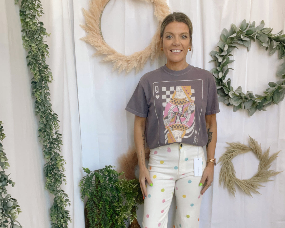 Queen of Hearts Purple Tee-Graphic Tees-faire-The Silo Boutique, Women's Fashion Boutique Located in Warren and Grand Forks North Dakota