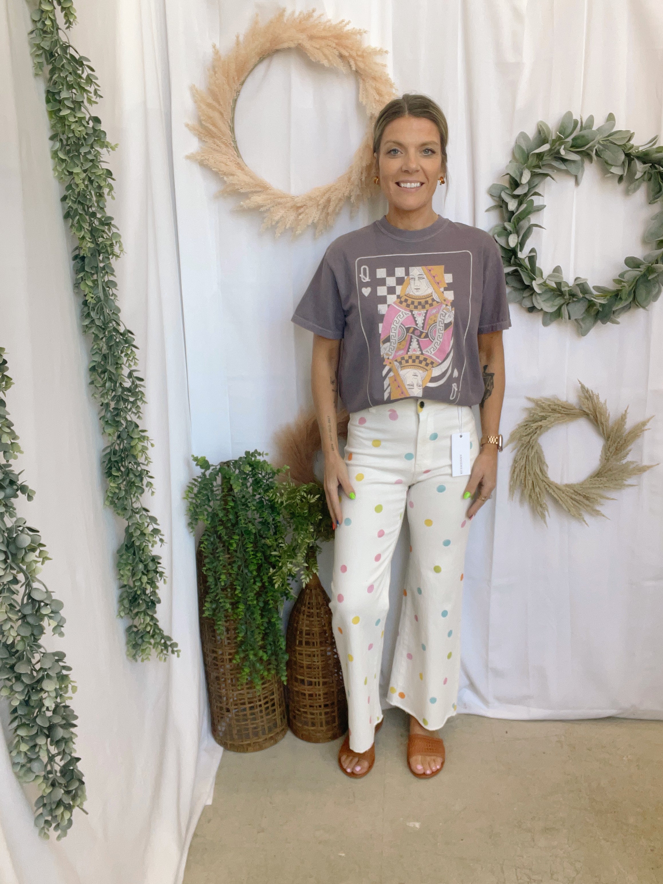 Annie Pastel Polka Dot Pants-Shorts-anniewear-The Silo Boutique, Women's Fashion Boutique Located in Warren and Grand Forks North Dakota