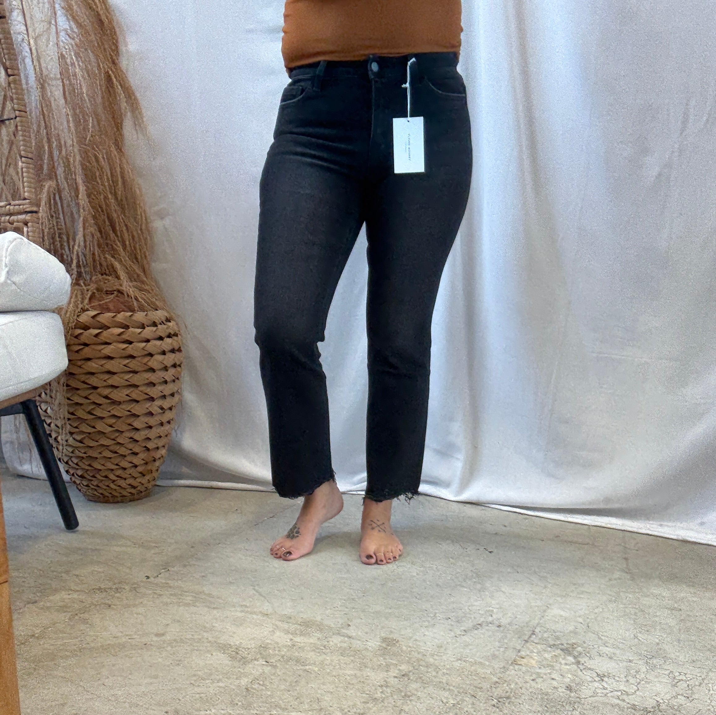 Flying Monkey Black Reasonable Crop Hem Jean-Final Sale-Jeans-flying monkey-The Silo Boutique, Women's Fashion Boutique Located in Warren and Grand Forks North Dakota