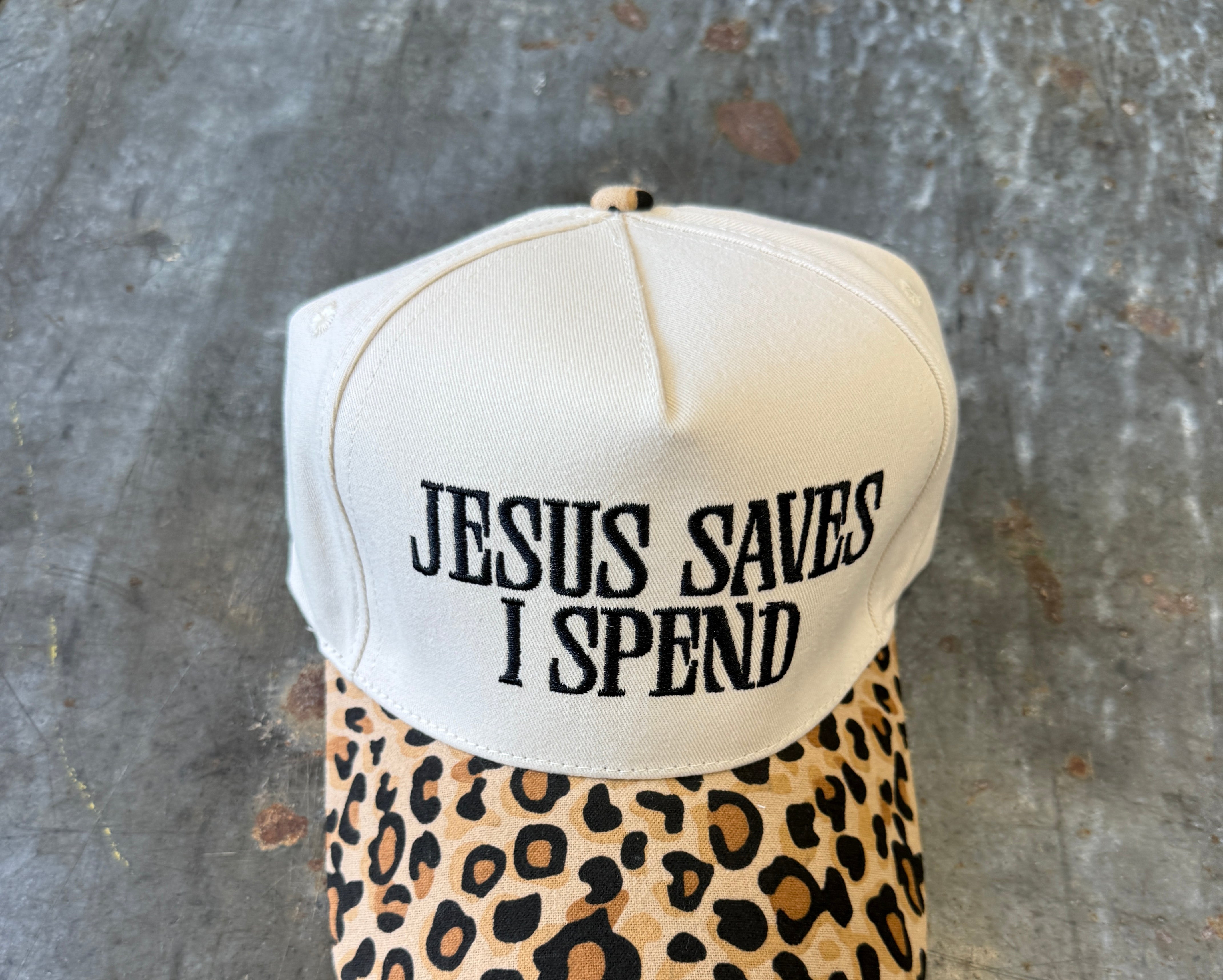 Jesus Saves I Spend Hat-Hats-Zenana-The Silo Boutique, Women's Fashion Boutique Located in Warren and Grand Forks North Dakota