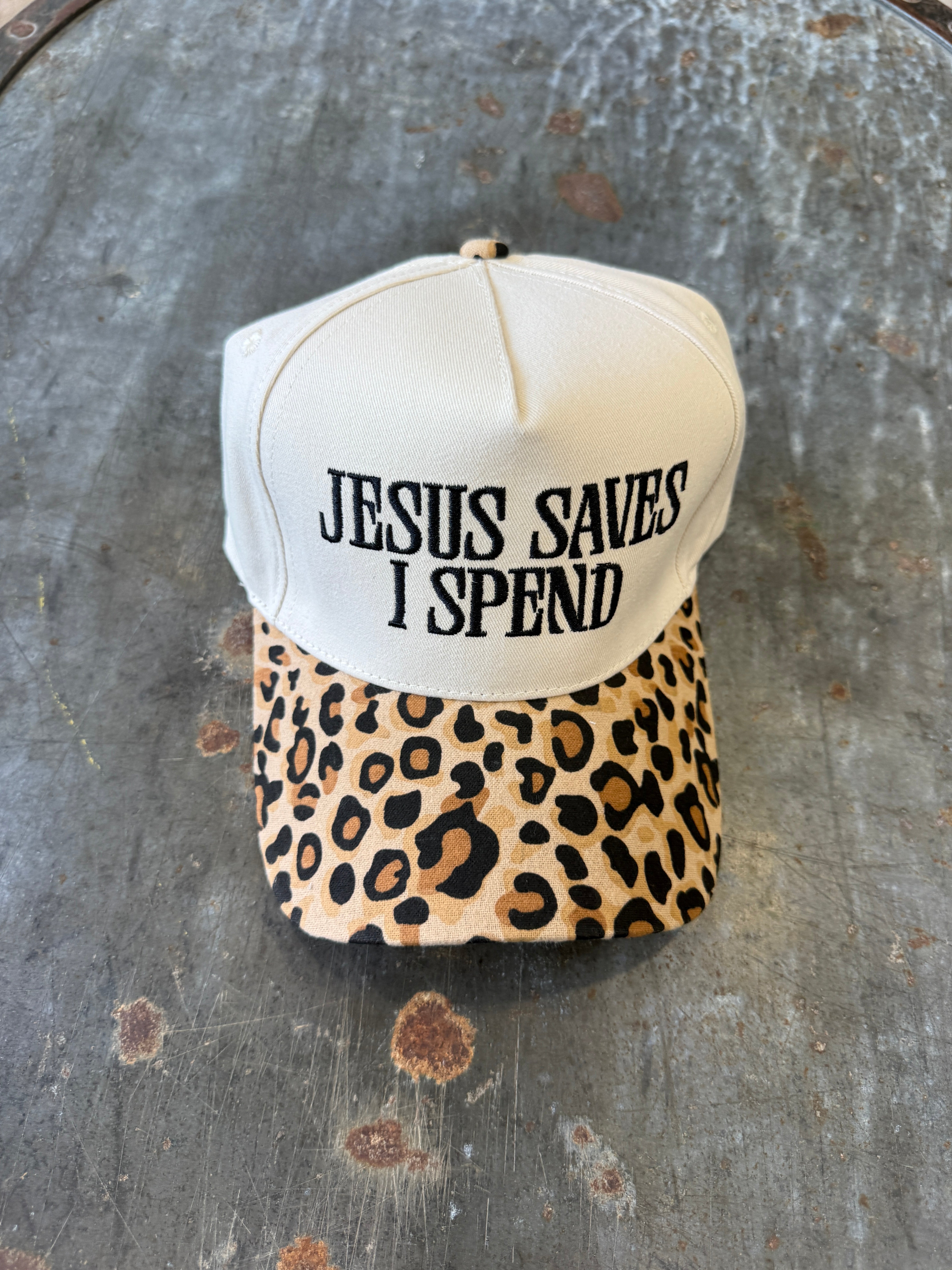 Jesus Saves I Spend Hat-Hats-Zenana-The Silo Boutique, Women's Fashion Boutique Located in Warren and Grand Forks North Dakota