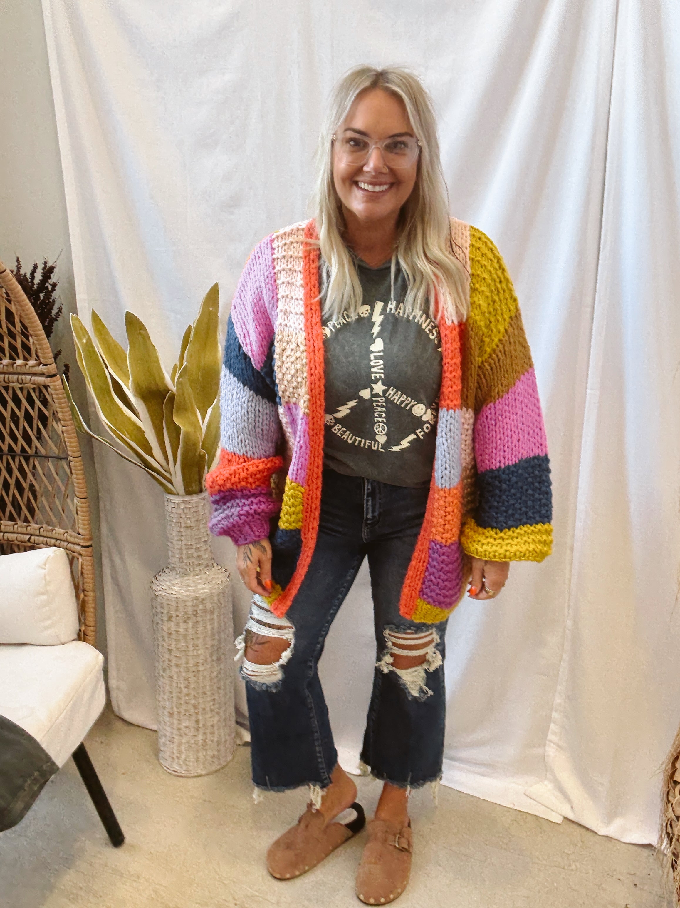 Sadie Sage Electric Cardigan-Cardigans-sadie sage-The Silo Boutique, Women's Fashion Boutique Located in Warren and Grand Forks North Dakota