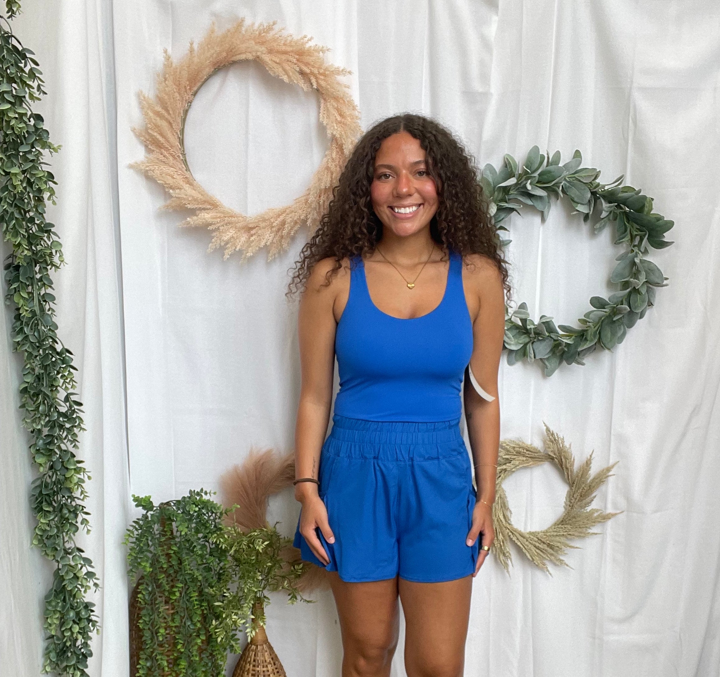 Flounce and Flow Romper-Royal-Jumpsuits & Rompers-mono b-The Silo Boutique, Women's Fashion Boutique Located in Warren and Grand Forks North Dakota