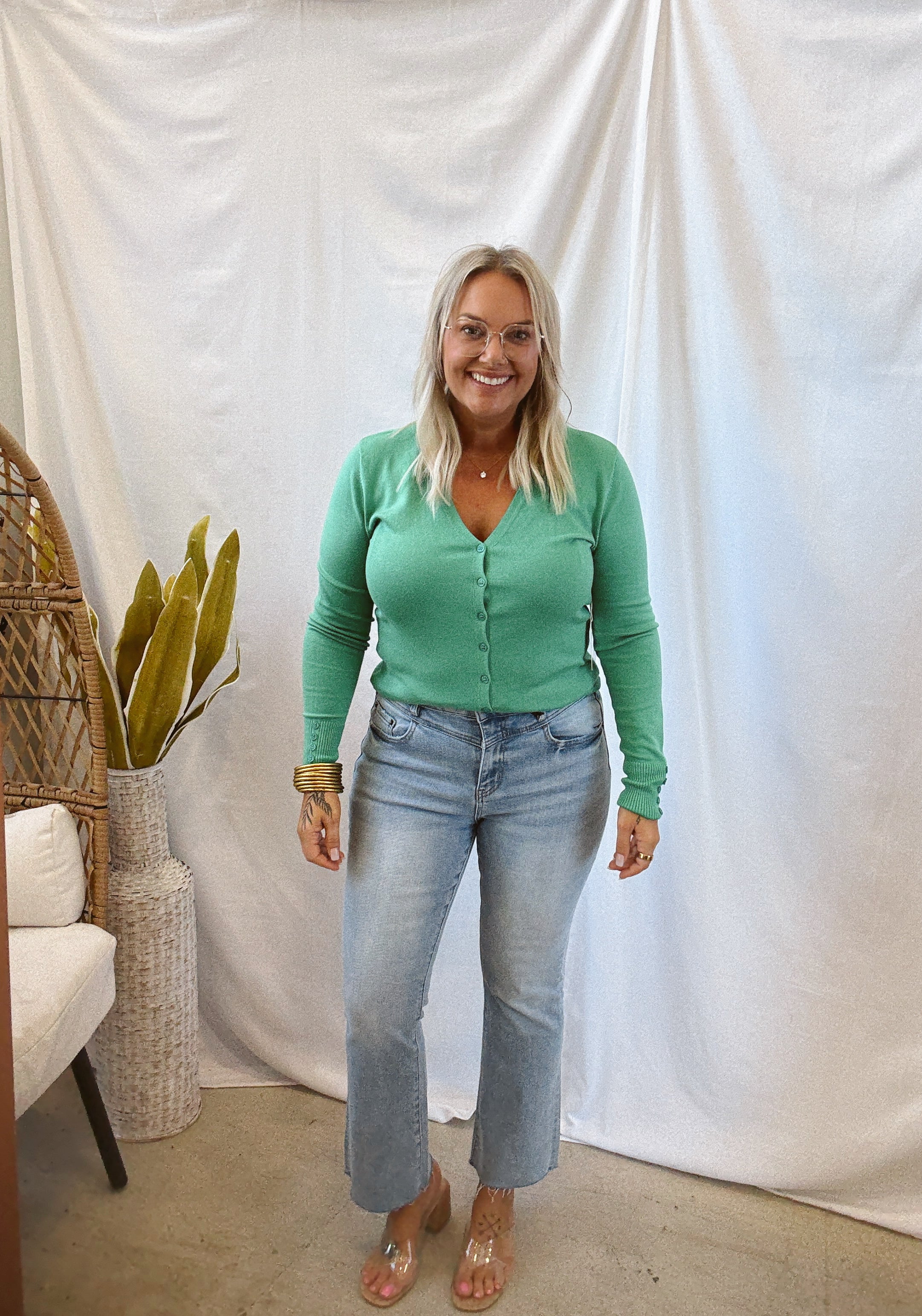 Mica Yoke Capri Blue Bootcut Jeans-Final Sale-Jeans-mica-The Silo Boutique, Women's Fashion Boutique Located in Warren and Grand Forks North Dakota