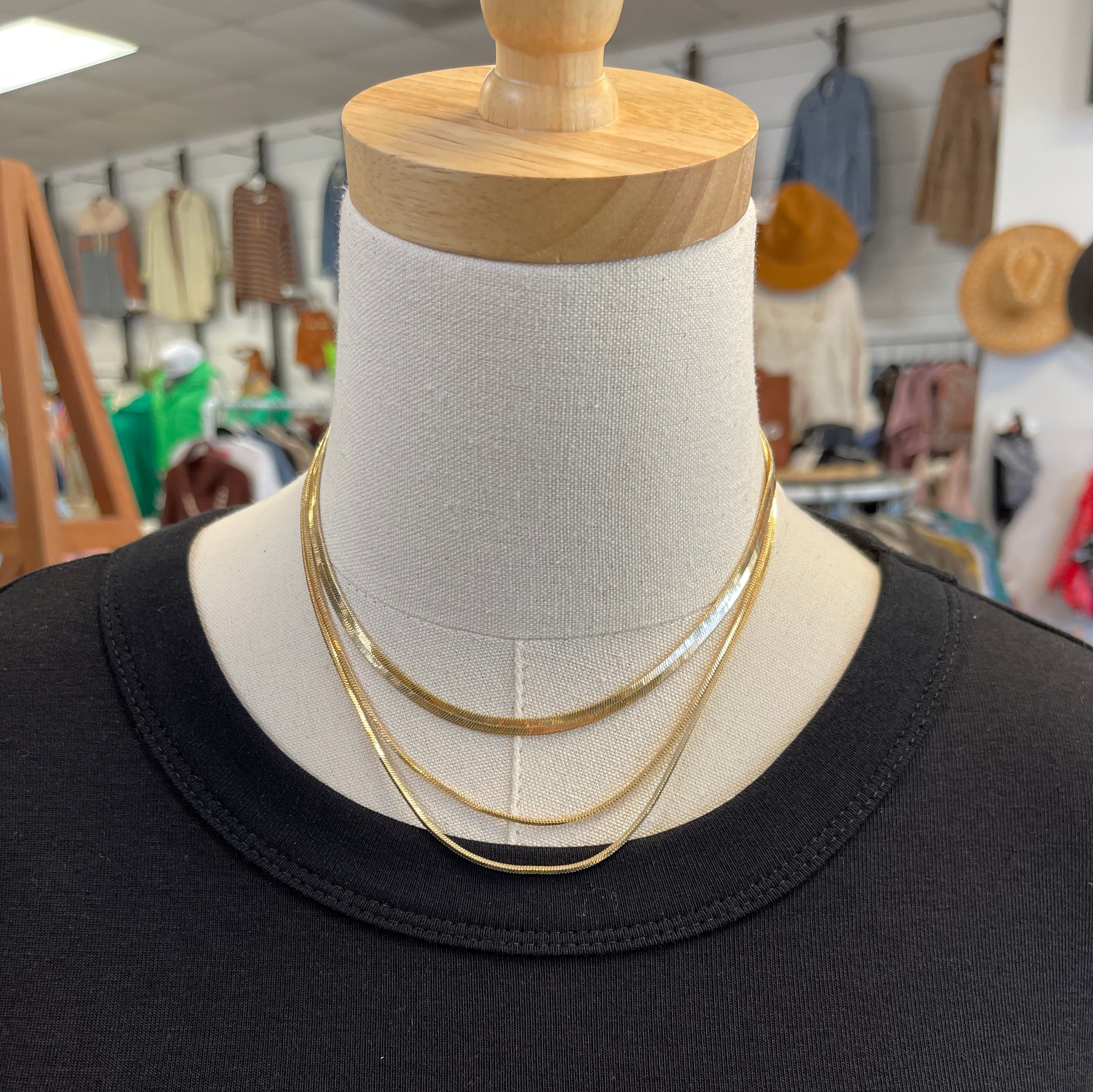 3 Strand Bone Necklace-Necklaces-Fame-The Silo Boutique, Women's Fashion Boutique Located in Warren and Grand Forks North Dakota