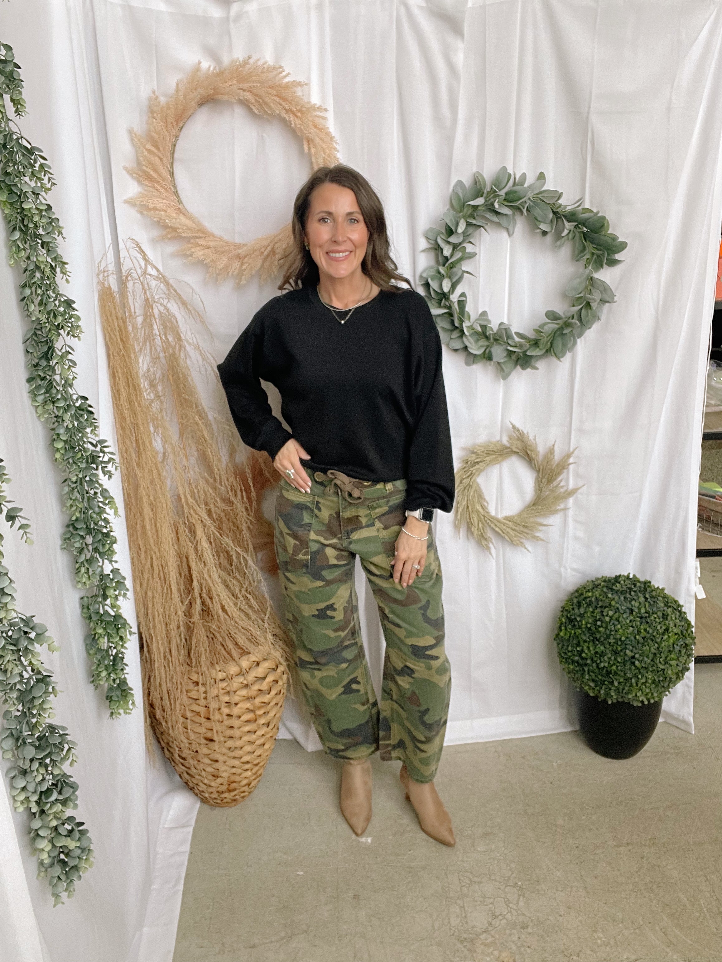 Maggie So Soft Crew Sweatshirt-Black-Sweatshirts-hyfve-The Silo Boutique, Women's Fashion Boutique Located in Warren and Grand Forks North Dakota