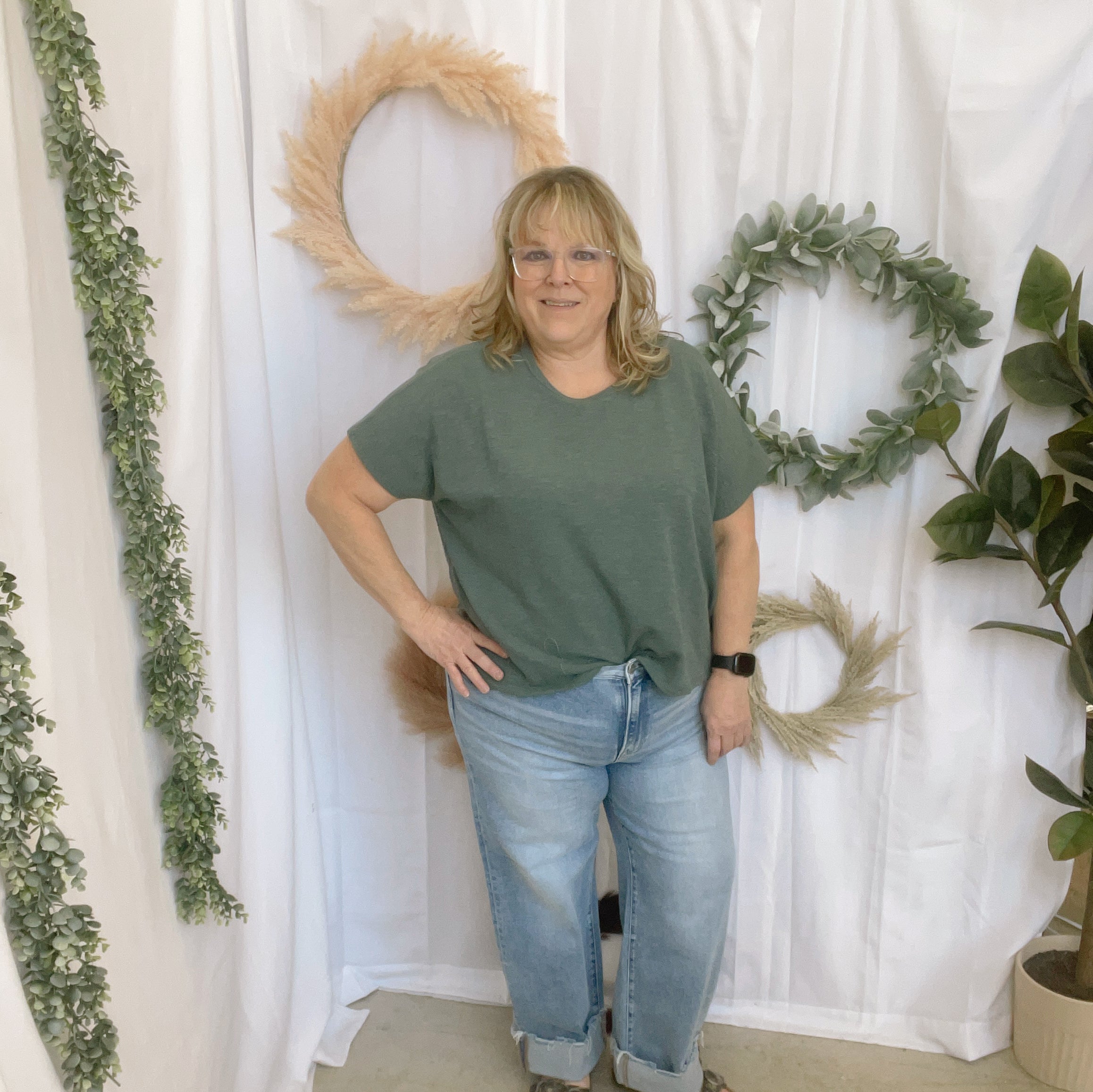 Julie Slub Oversized Tee-Short Sleeve Tops-Zenana-The Silo Boutique, Women's Fashion Boutique Located in Warren and Grand Forks North Dakota