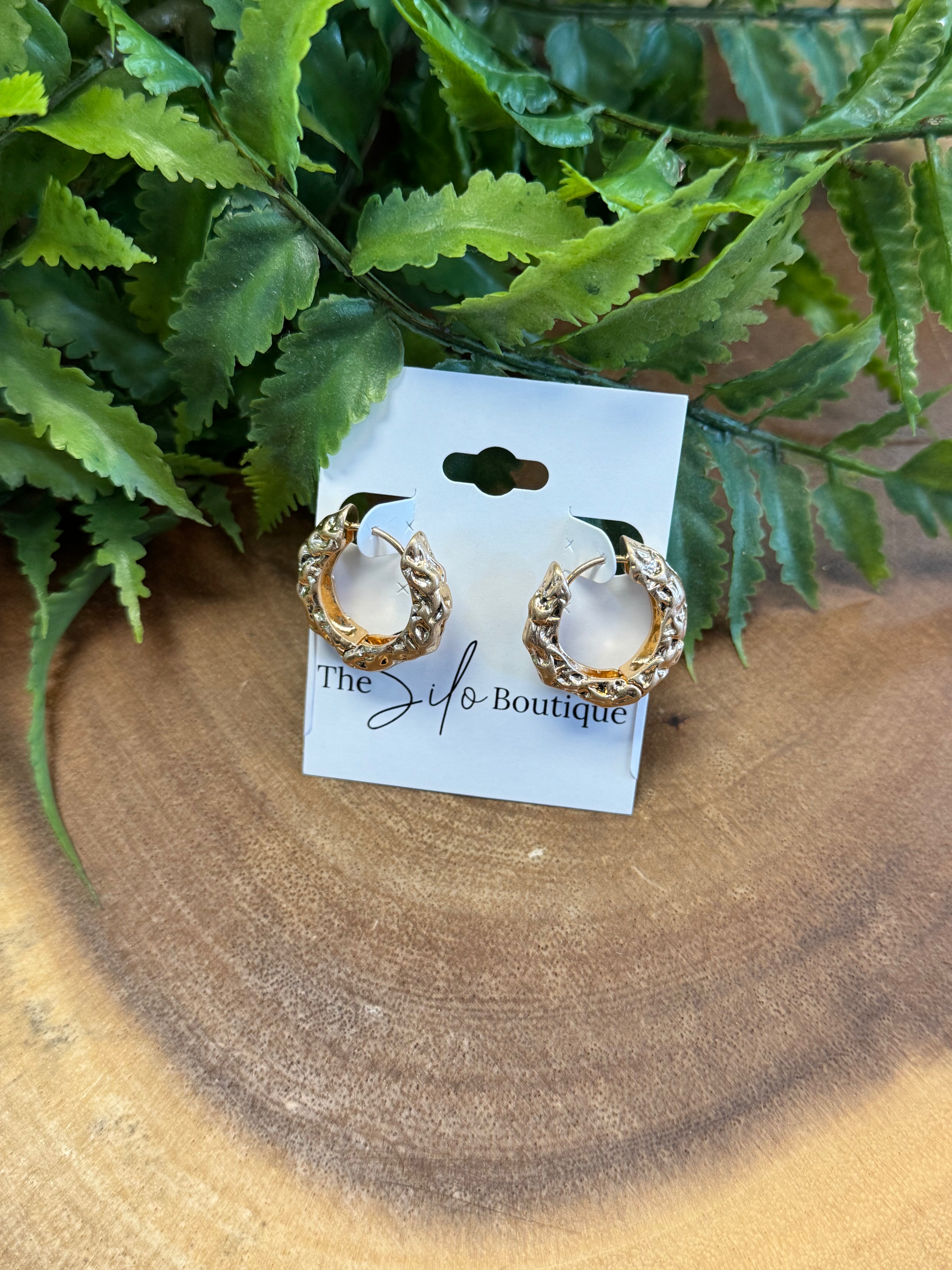 Joy Susan Hammered Earrings-Earrings-joy susan-The Silo Boutique, Women's Fashion Boutique Located in Warren and Grand Forks North Dakota