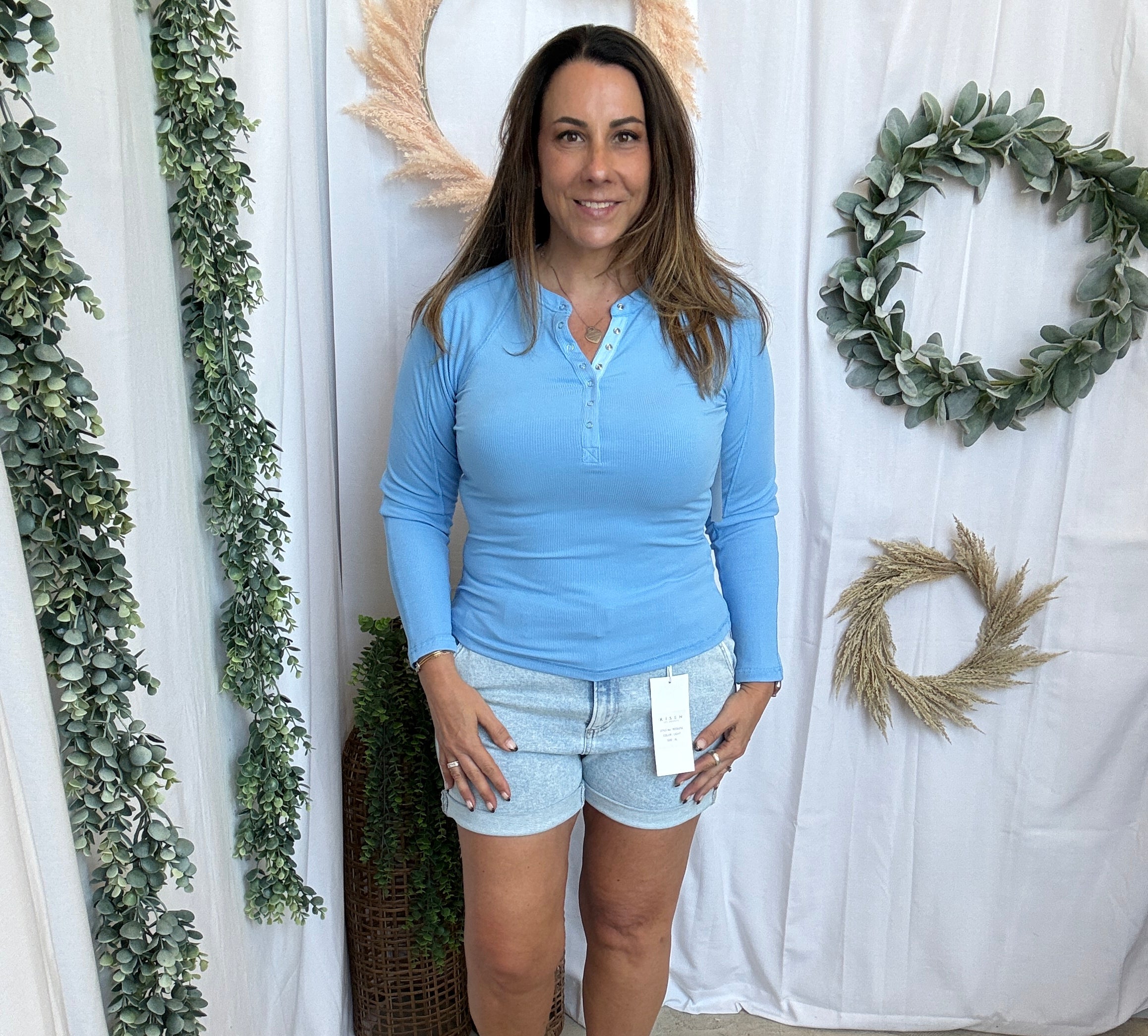 Mono B Essential Henley Top-Long Sleeve Tops-mono b-The Silo Boutique, Women's Fashion Boutique Located in Warren and Grand Forks North Dakota