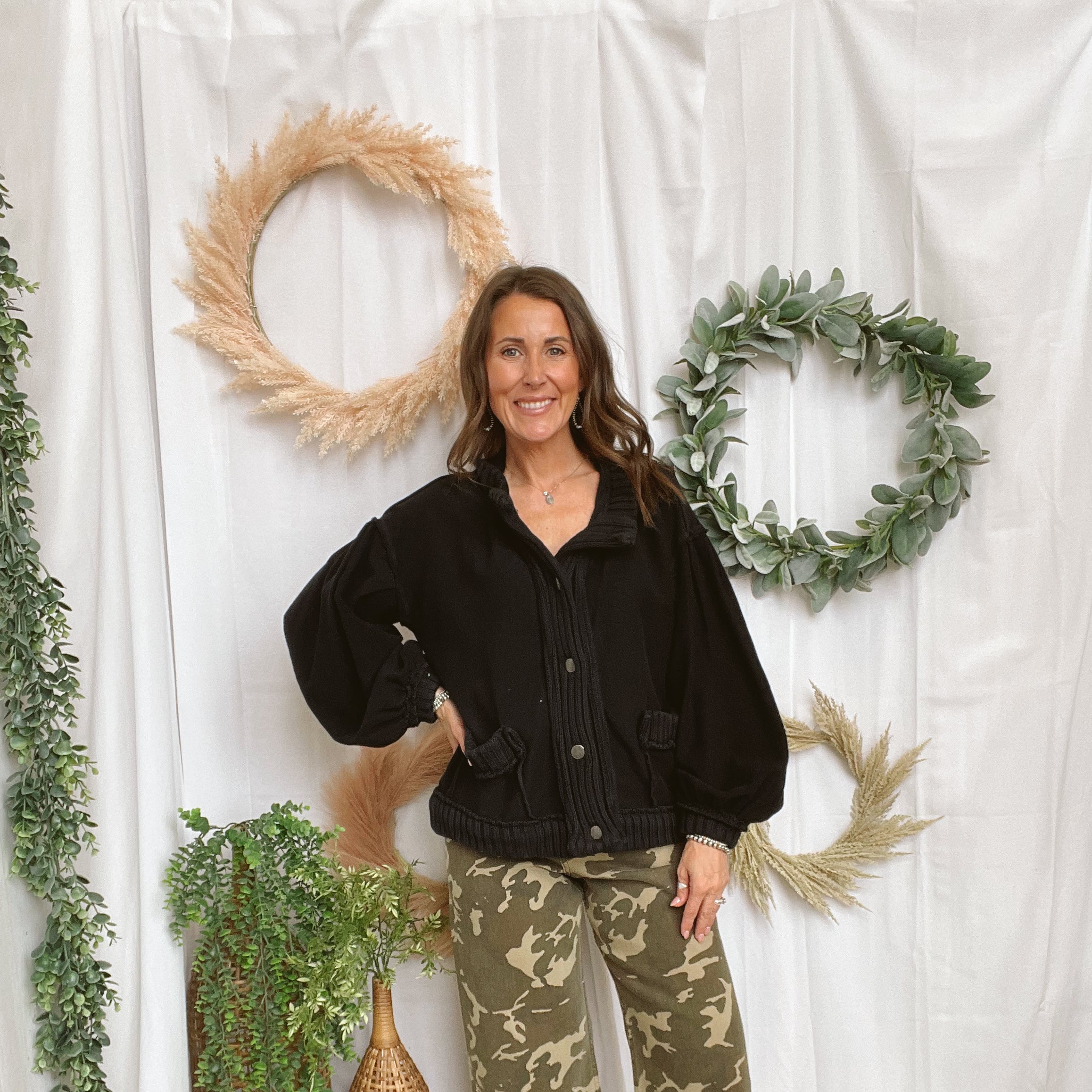 Lov Vintage Cardigan-Black-Cardigans-lovlov-The Silo Boutique, Women's Fashion Boutique Located in Warren and Grand Forks North Dakota