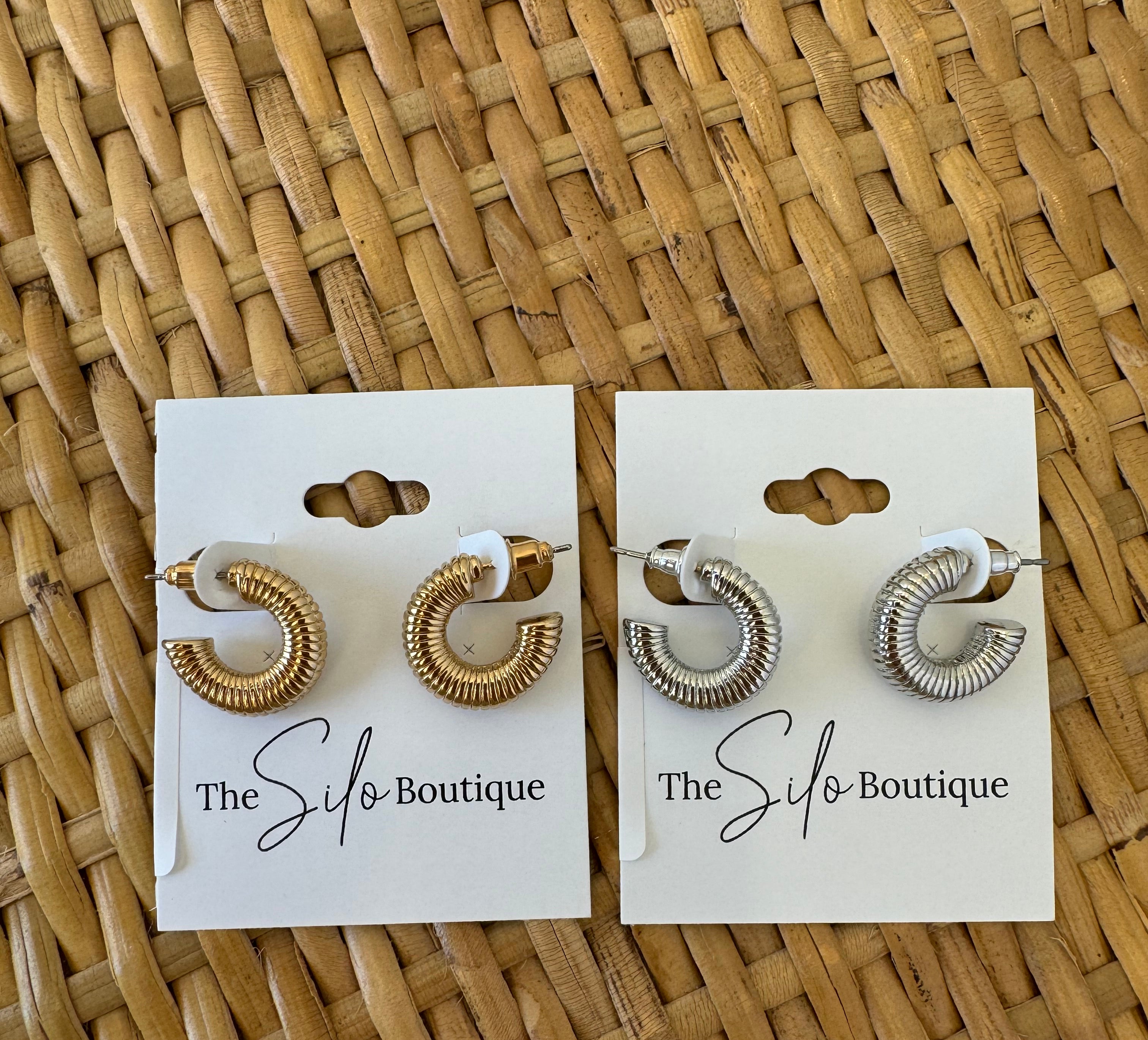 Mini Coil Hoop Earrings-earrings-Dallas Market-The Silo Boutique, Women's Fashion Boutique Located in Warren and Grand Forks North Dakota