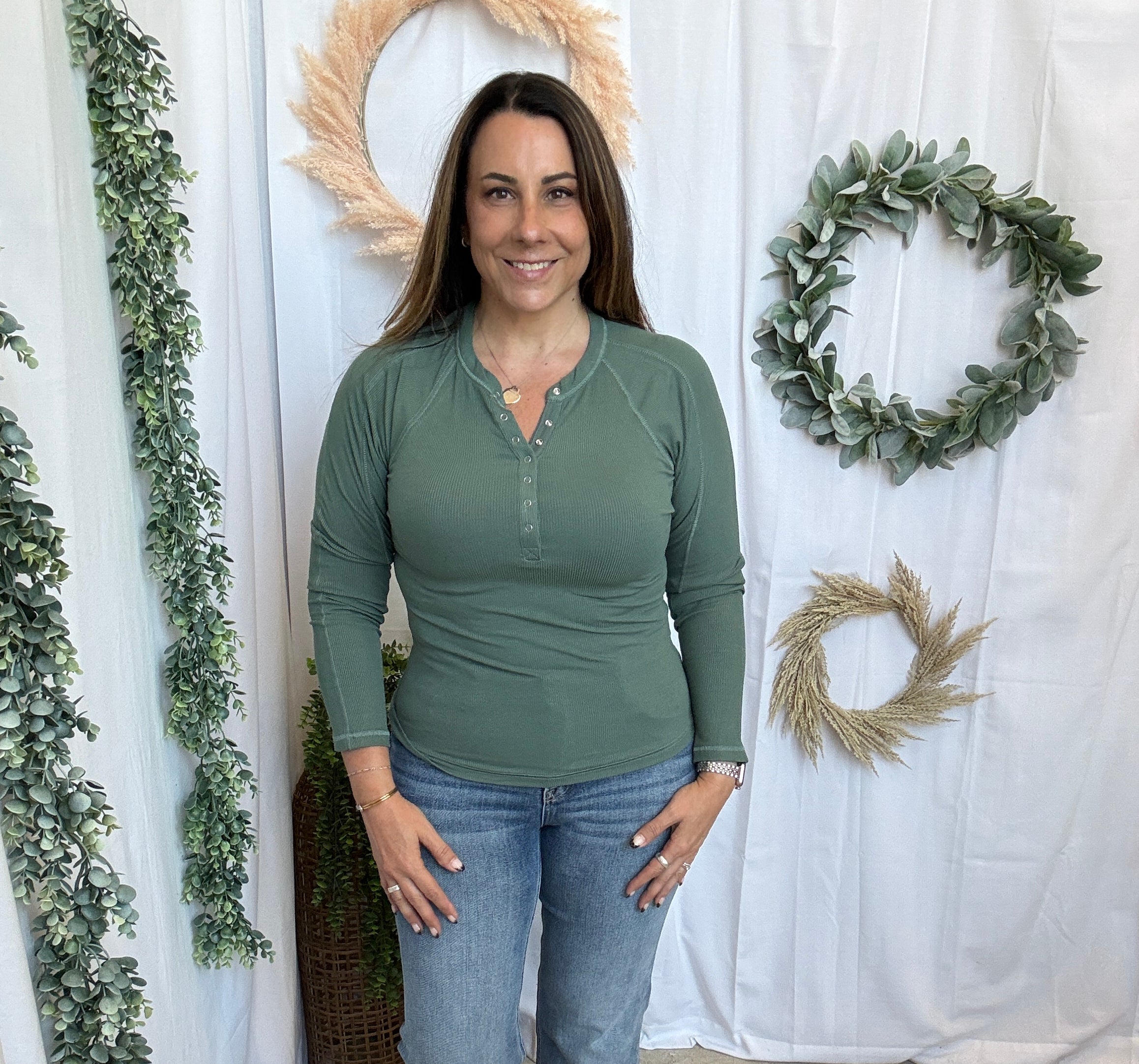 Mono B Essential Henley Top-Long Sleeve Tops-mono b-The Silo Boutique, Women's Fashion Boutique Located in Warren and Grand Forks North Dakota