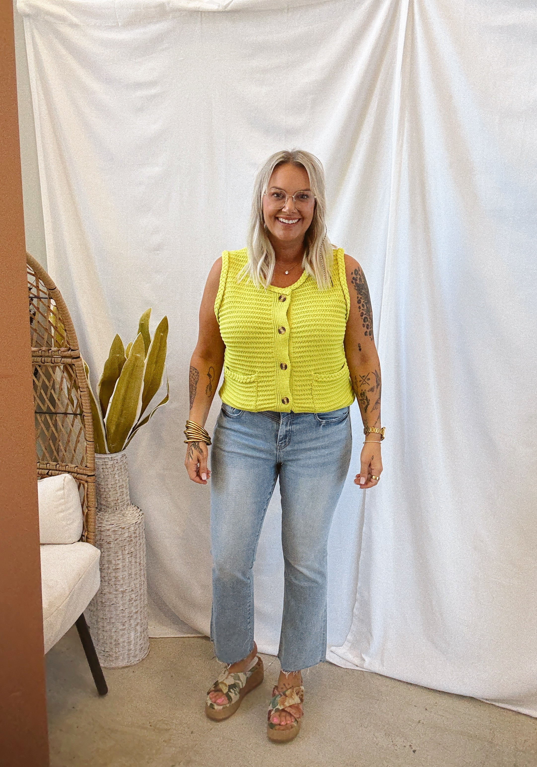 Mica Yoke Capri Blue Bootcut Jeans-Final Sale-Jeans-mica-The Silo Boutique, Women's Fashion Boutique Located in Warren and Grand Forks North Dakota