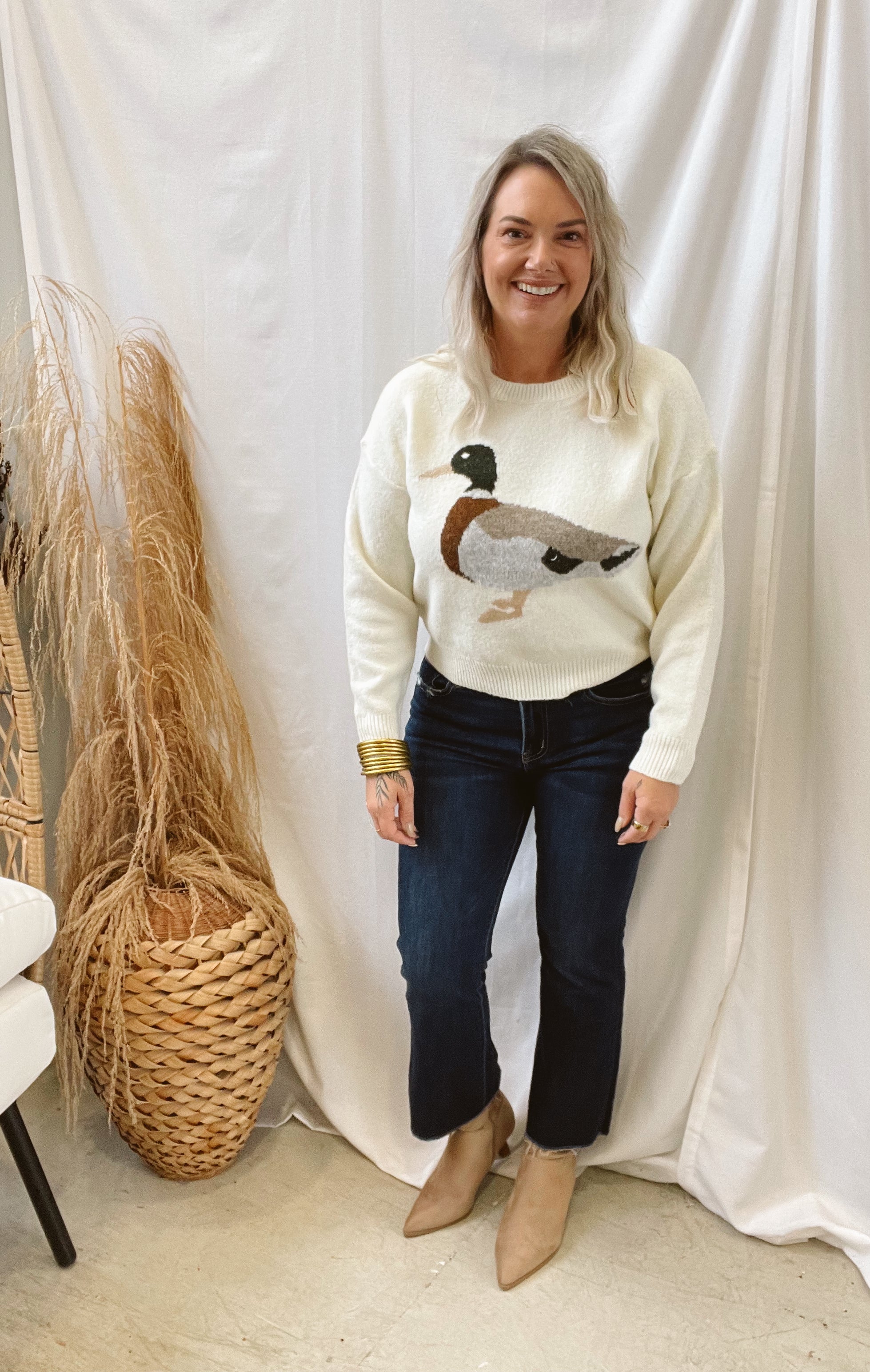 Mallard Duck Sweater-Sweaters-dreamers-The Silo Boutique, Women's Fashion Boutique Located in Warren and Grand Forks North Dakota