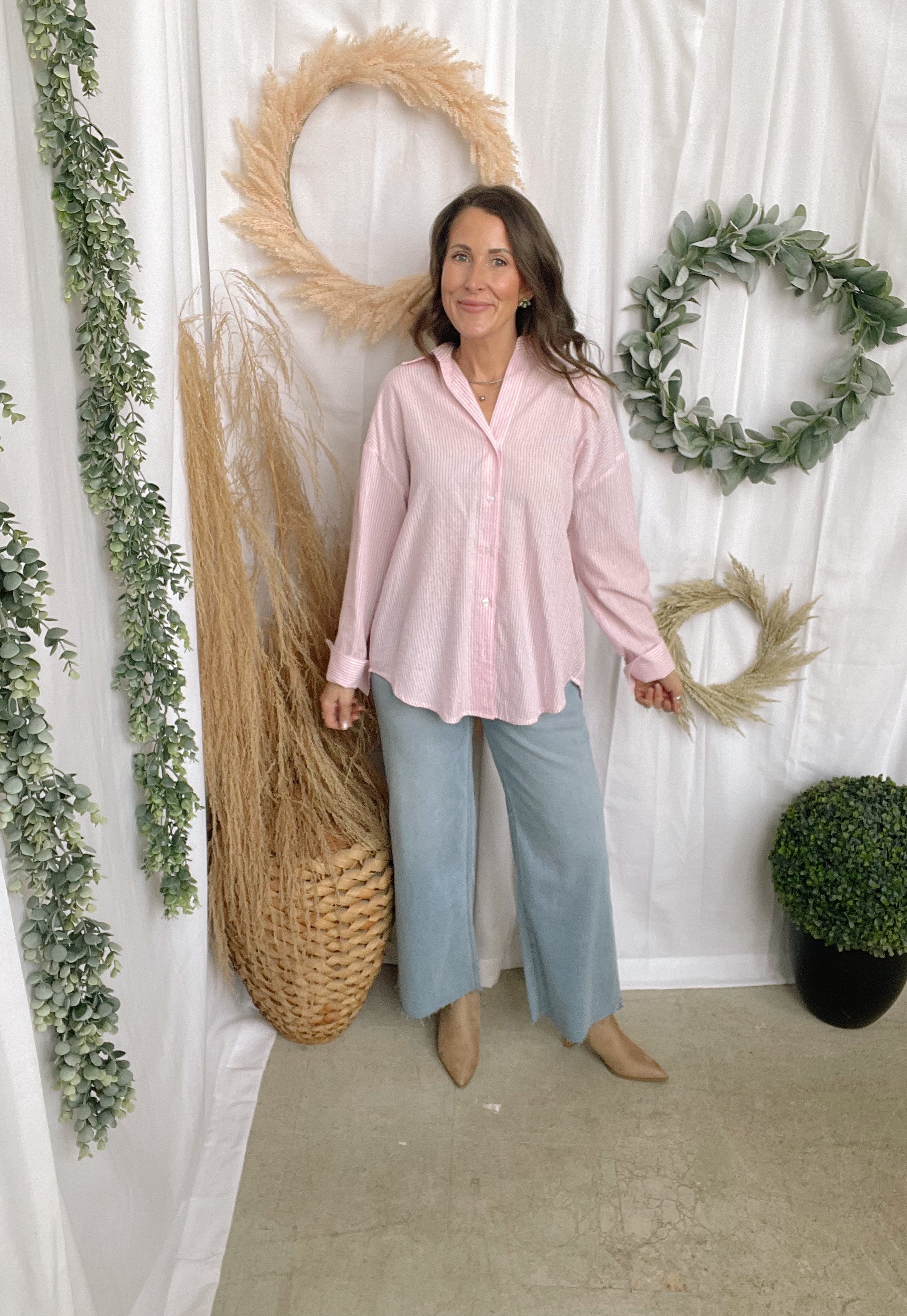 Essential Stripe Long Sleeve Top-Light Pink-Long Sleeve Tops-hyfve-The Silo Boutique, Women's Fashion Boutique Located in Warren and Grand Forks North Dakota