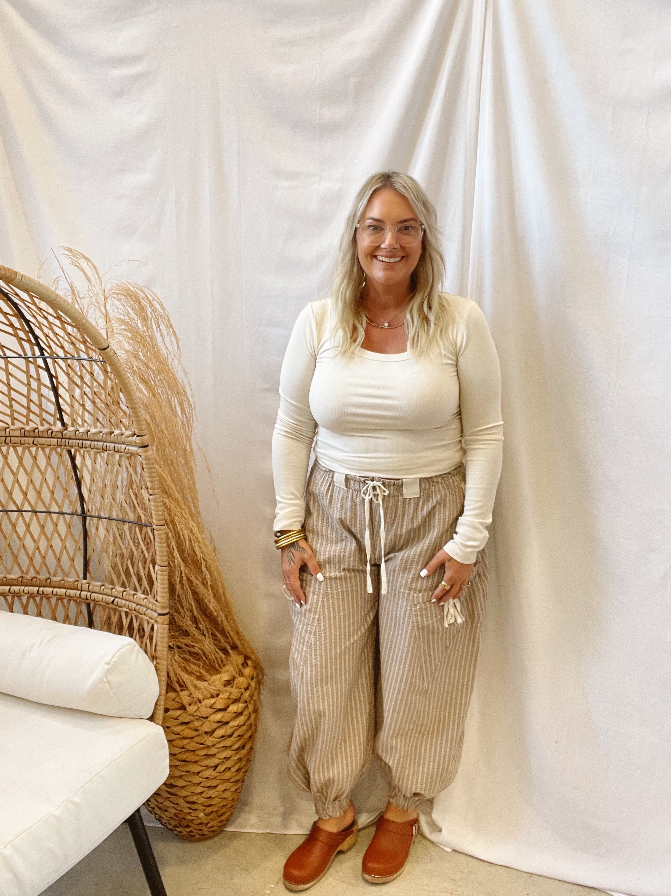 Mono B Scoop Long Sleeve Top-Ivory-Long Sleeve Tops-mono b-The Silo Boutique, Women's Fashion Boutique Located in Warren and Grand Forks North Dakota