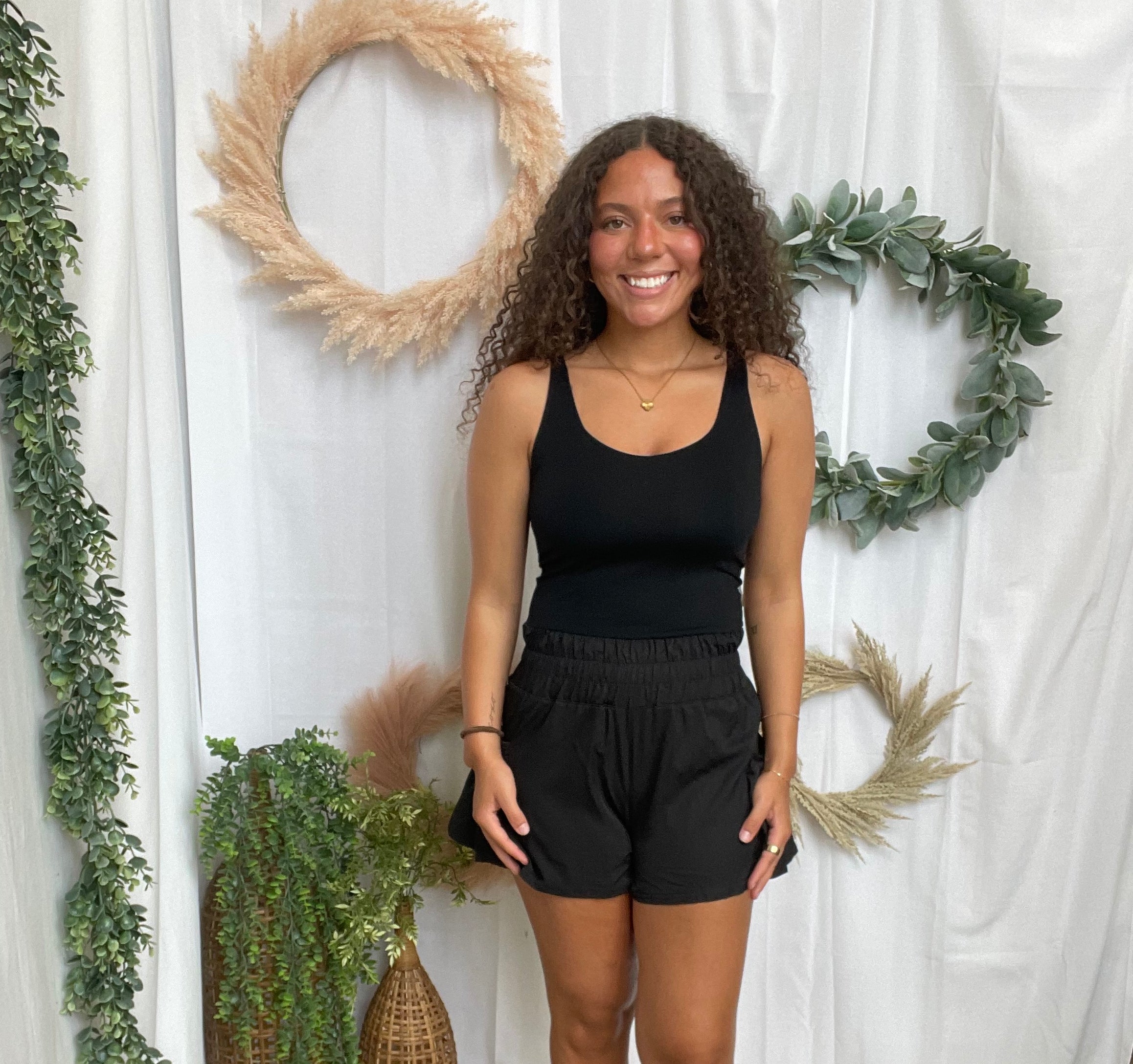 Flounce and Flow Romper-Black-Jumpsuits & Rompers-mono b-The Silo Boutique, Women's Fashion Boutique Located in Warren and Grand Forks North Dakota