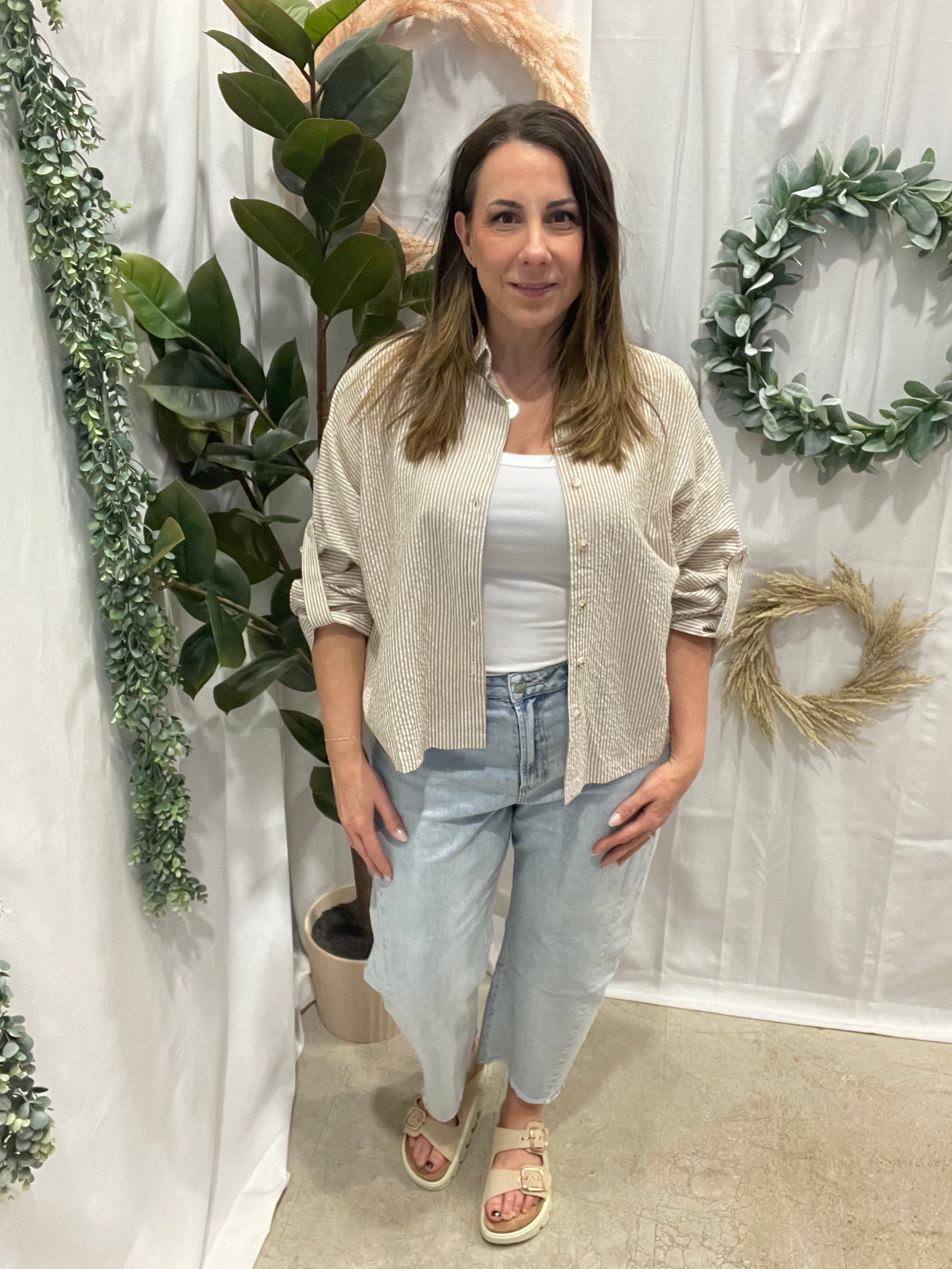 Essential Stripe Long Sleeve Top-Taupe-Long Sleeve Tops-hyfve-The Silo Boutique, Women's Fashion Boutique Located in Warren and Grand Forks North Dakota
