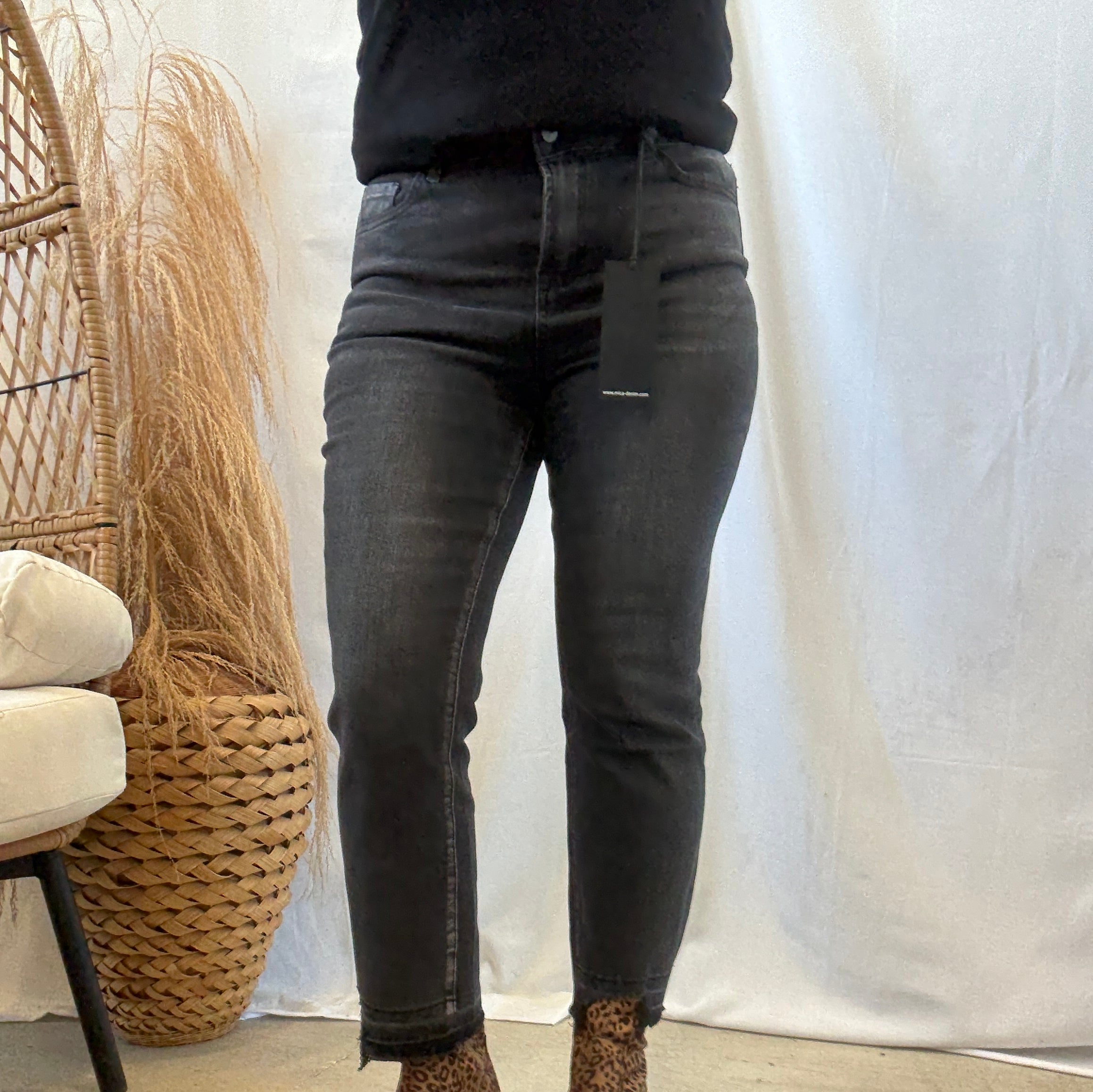 Mica Cyser Black Wash Jeans-Final Sale-Jeans-mica-The Silo Boutique, Women's Fashion Boutique Located in Warren and Grand Forks North Dakota
