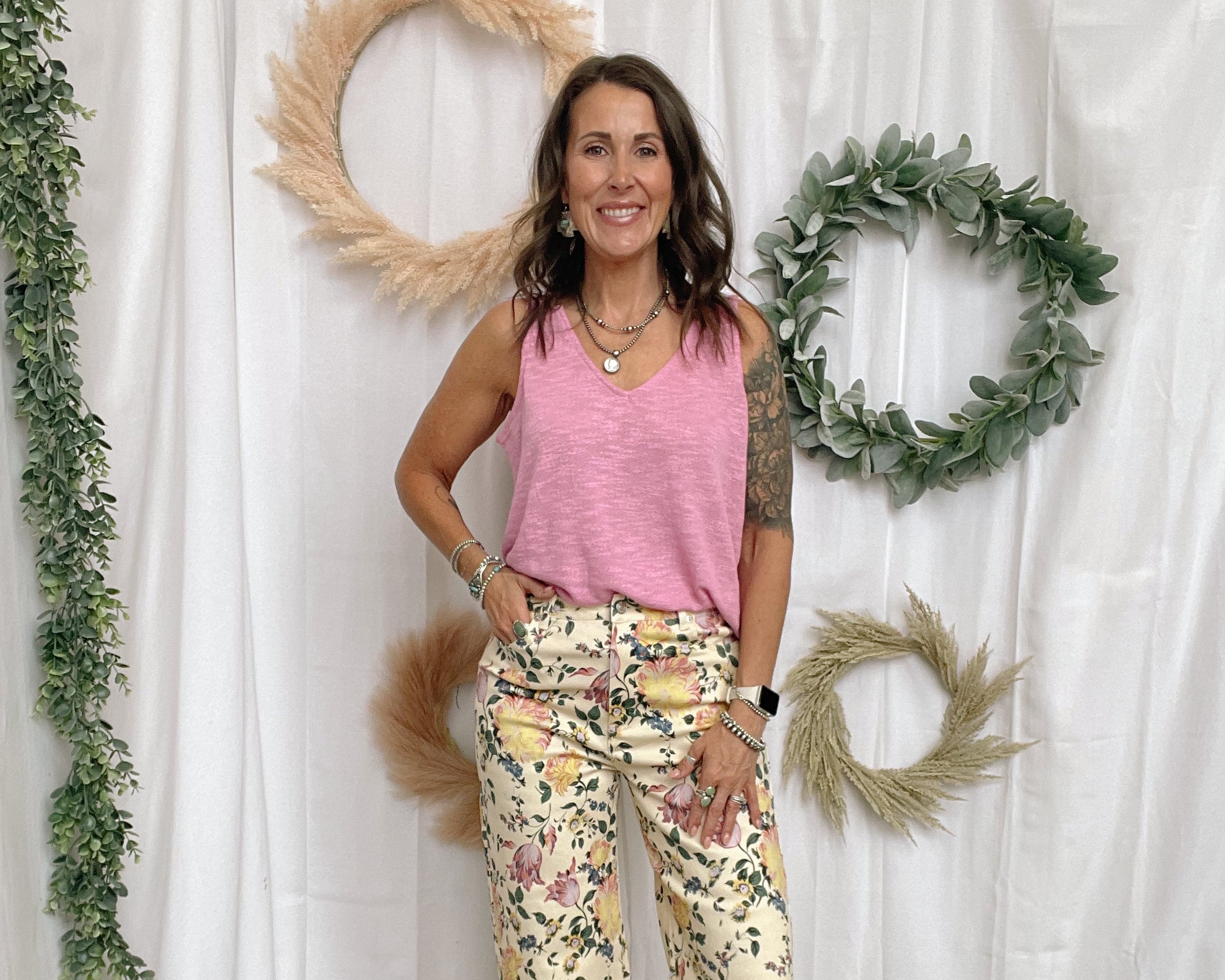 Eileen Ivory Floral Pants-Pants-entro-The Silo Boutique, Women's Fashion Boutique Located in Warren and Grand Forks North Dakota
