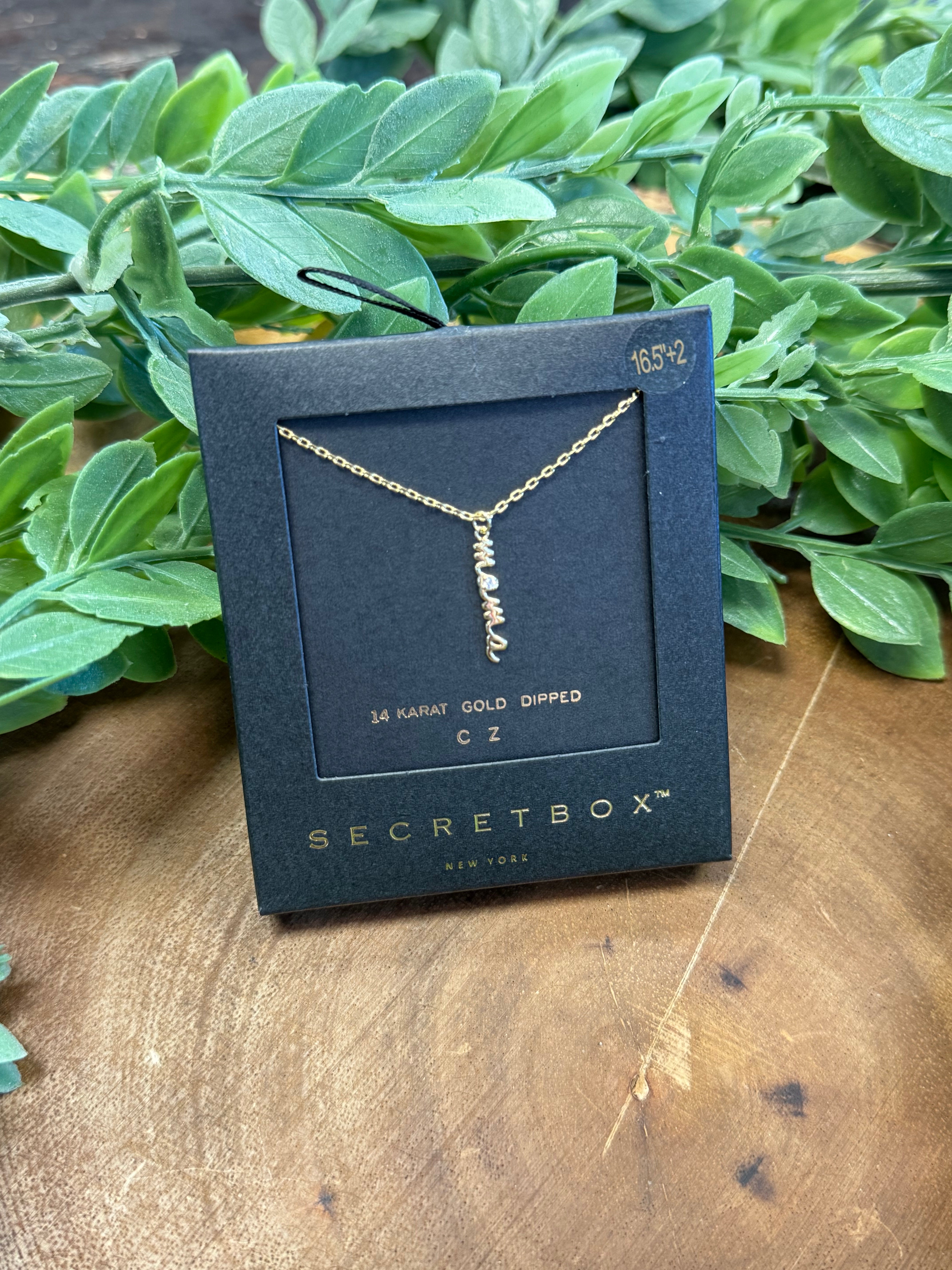 Script Mama Necklace-Necklaces-fame-The Silo Boutique, Women's Fashion Boutique Located in Warren and Grand Forks North Dakota