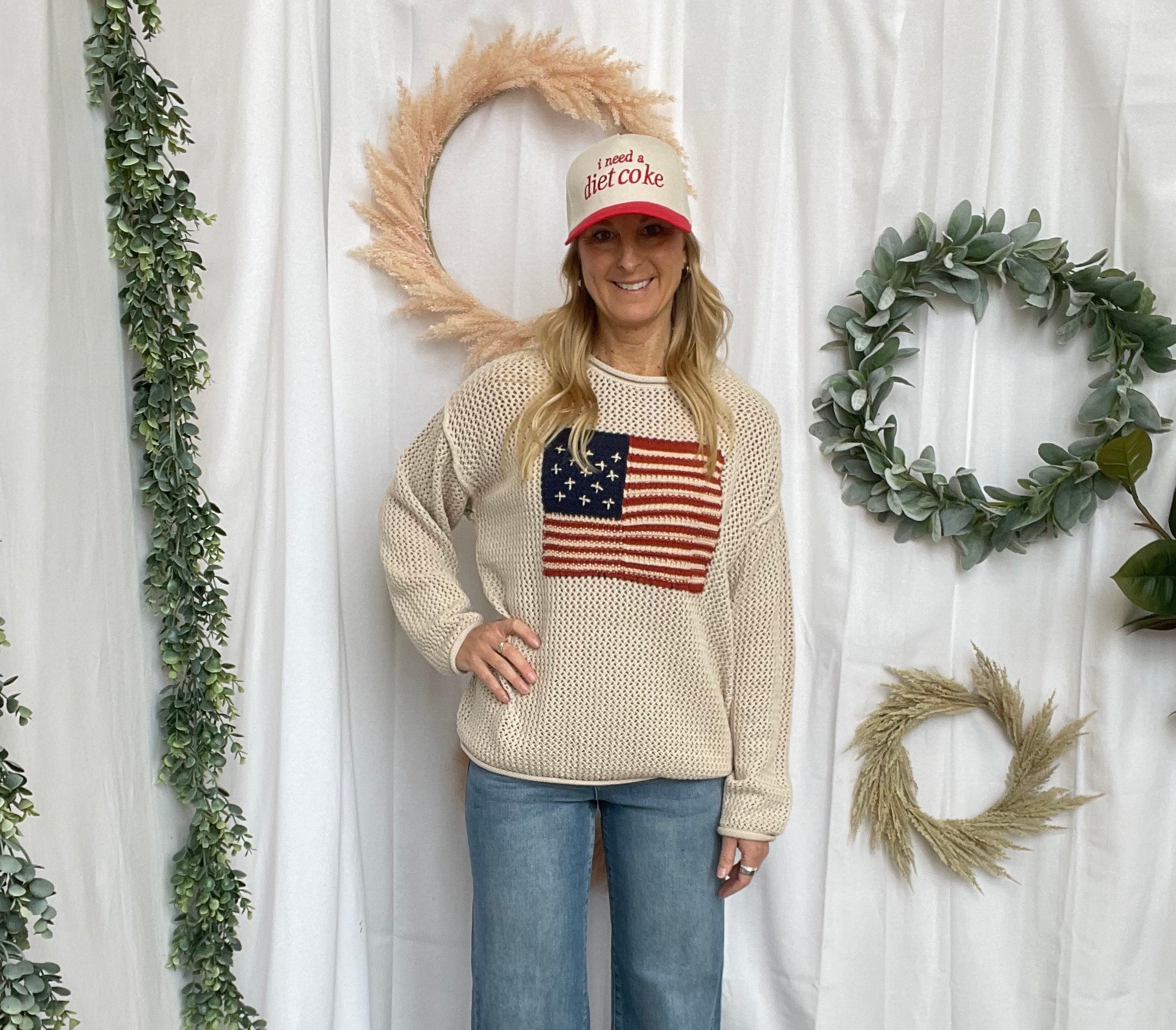 Zen Flag Open Knit Sweater-Sand-Long Sleeve Tops-Zenana-The Silo Boutique, Women's Fashion Boutique Located in Warren and Grand Forks North Dakota