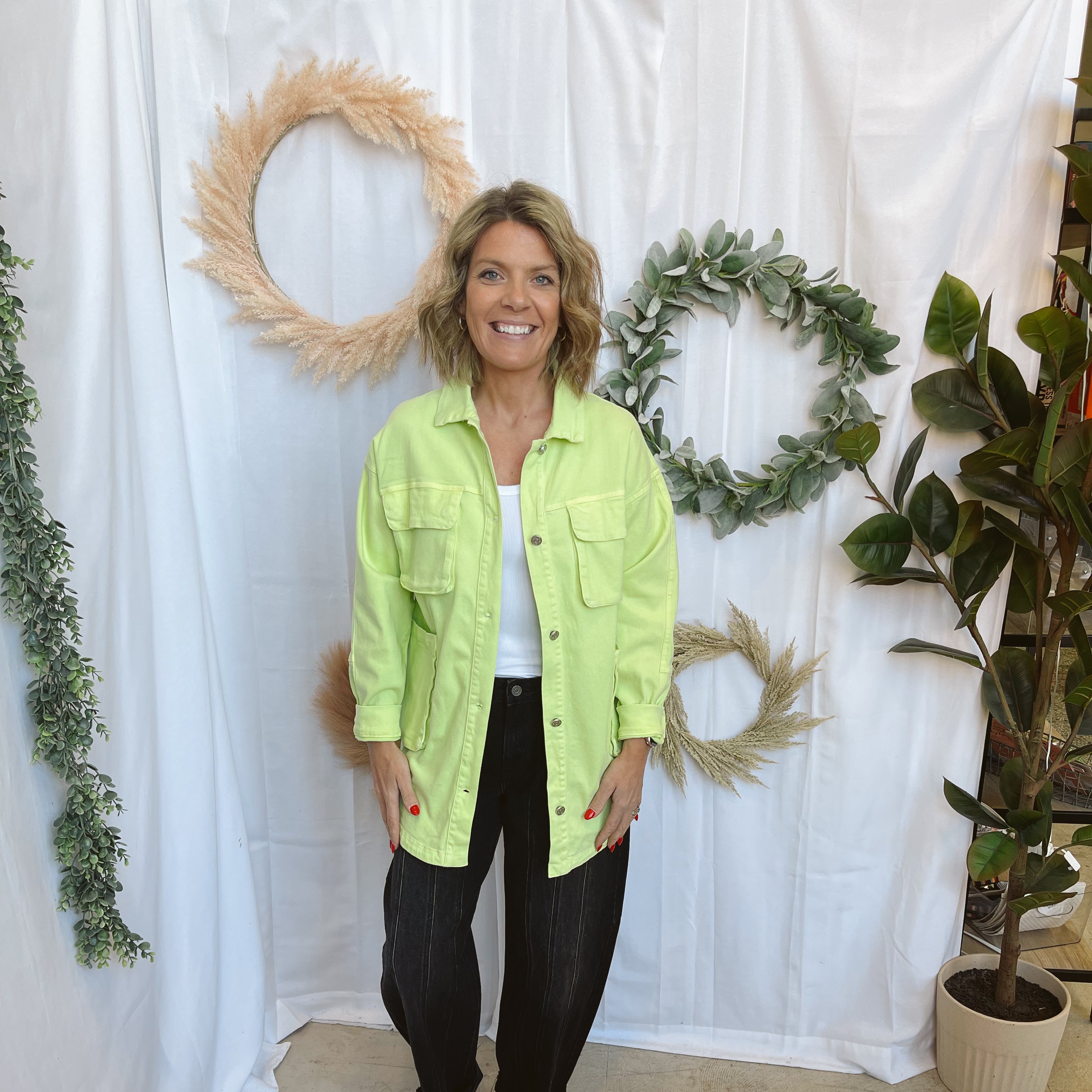 Lime So Soft Shacket-Coats & Jackets-bucketlist-The Silo Boutique, Women's Fashion Boutique Located in Warren and Grand Forks North Dakota