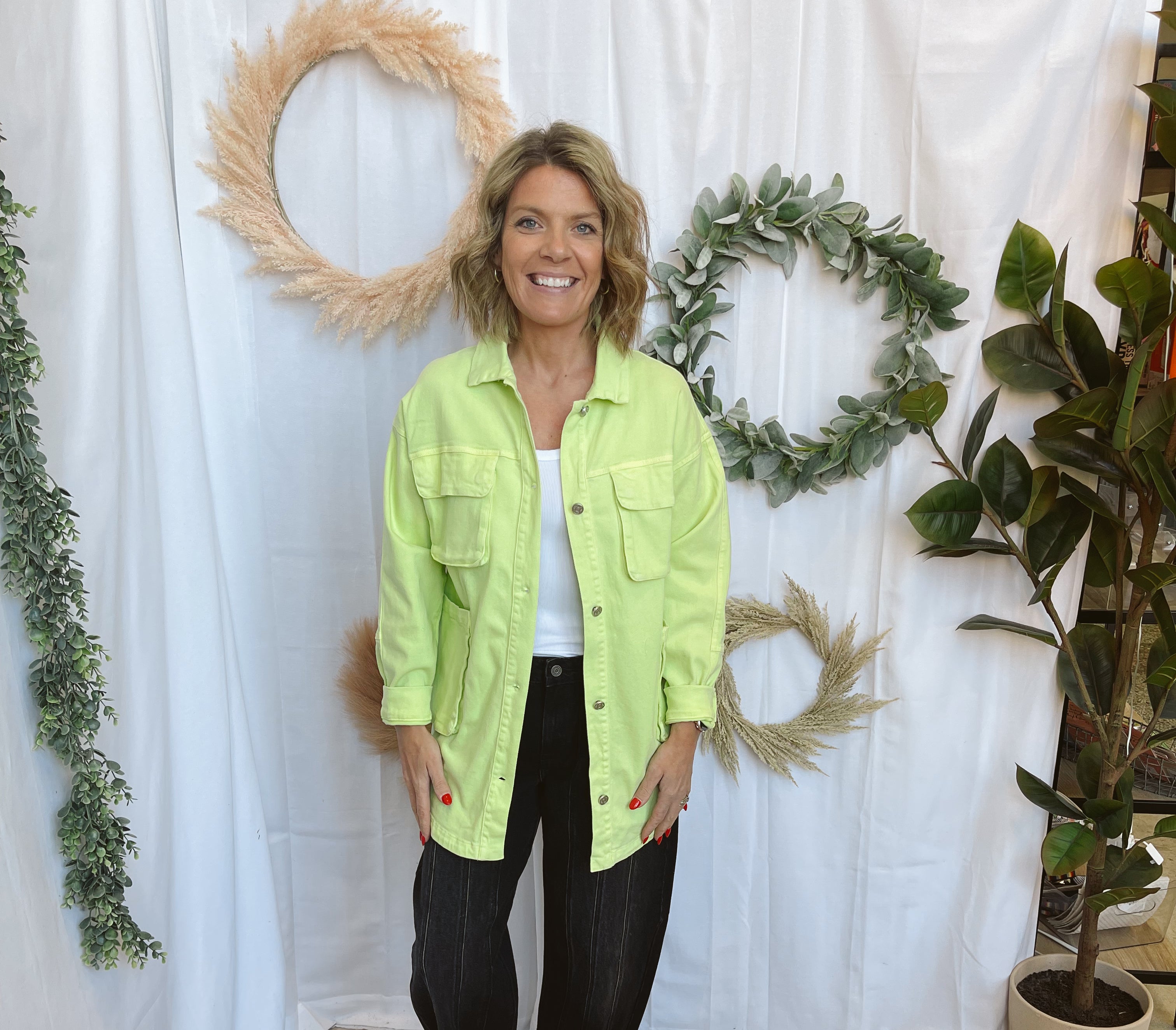 Lime So Soft Shacket-Coats & Jackets-bucketlist-The Silo Boutique, Women's Fashion Boutique Located in Warren and Grand Forks North Dakota