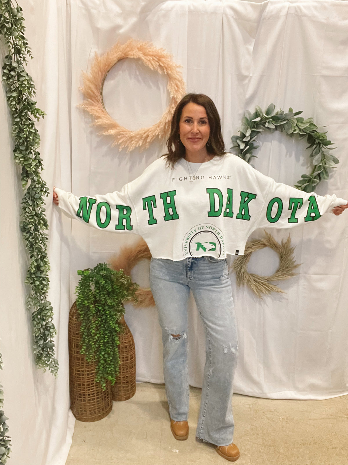 Game Day Social Crop Long Sleeve-Long Sleeve Tops-gameday social-The Silo Boutique, Women's Fashion Boutique Located in Warren and Grand Forks North Dakota