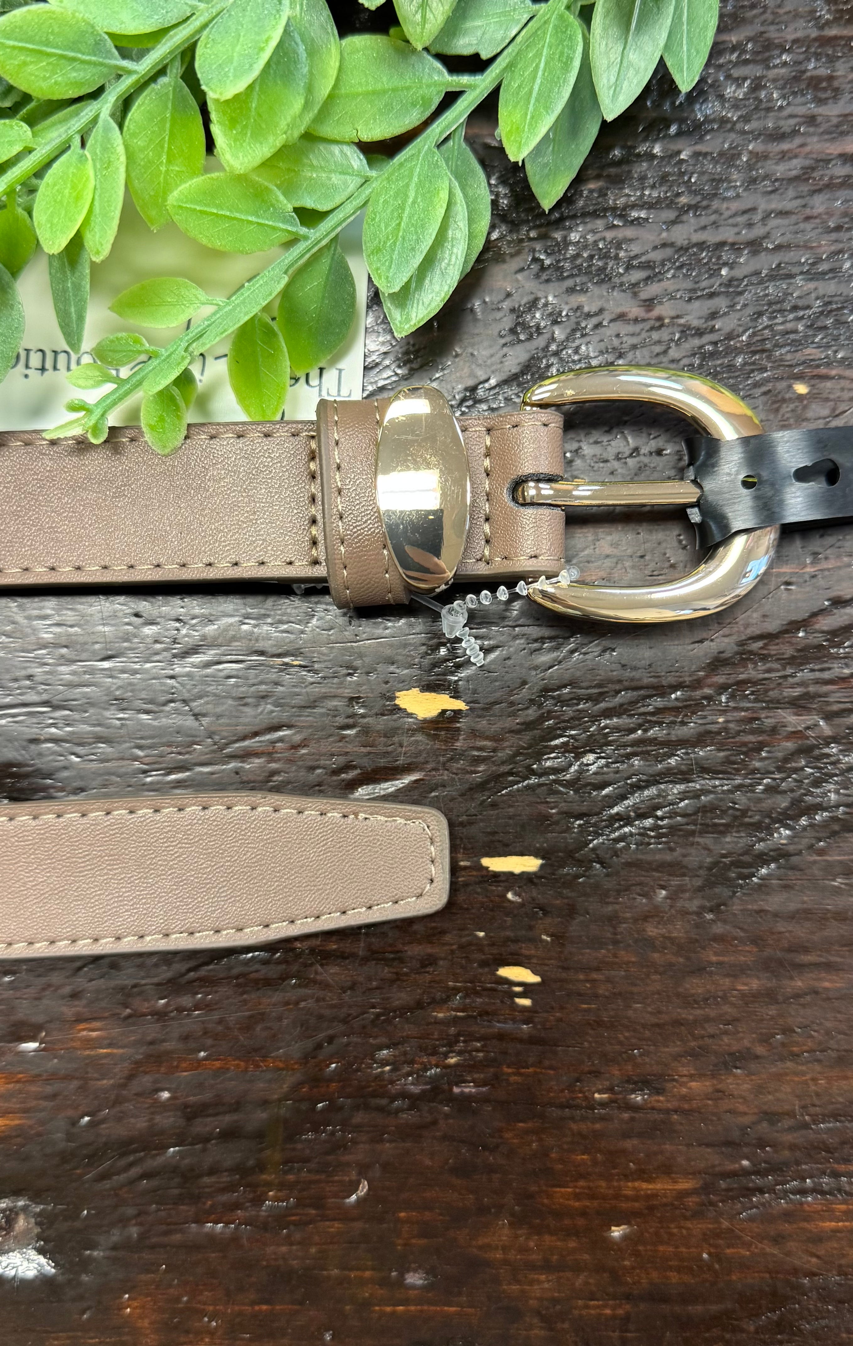 Crescent Belt-Khaki-Belts-Fame-The Silo Boutique, Women's Fashion Boutique Located in Warren and Grand Forks North Dakota