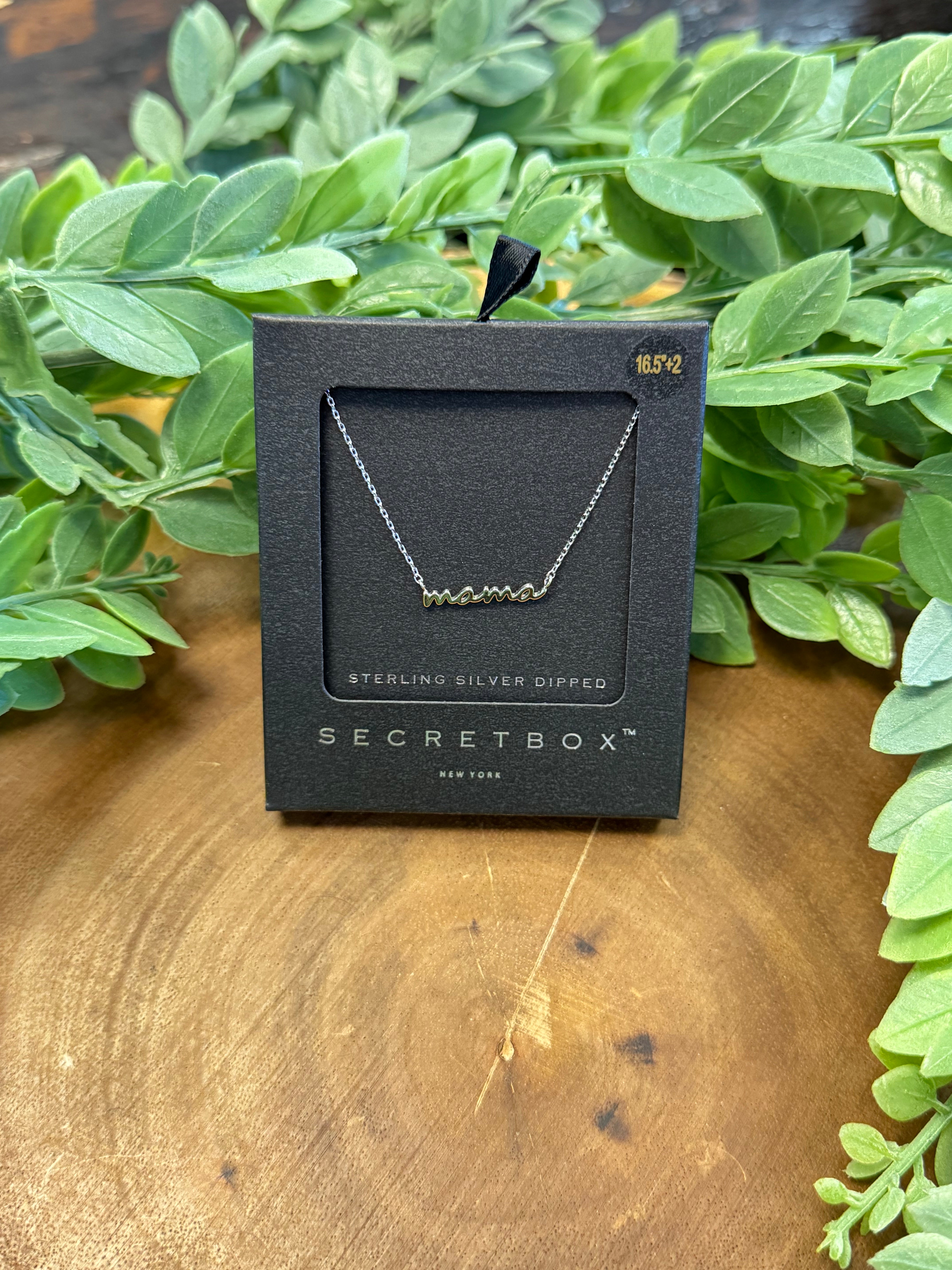 Secret Box Mama Necklace-Silver-Necklaces-fame-The Silo Boutique, Women's Fashion Boutique Located in Warren and Grand Forks North Dakota