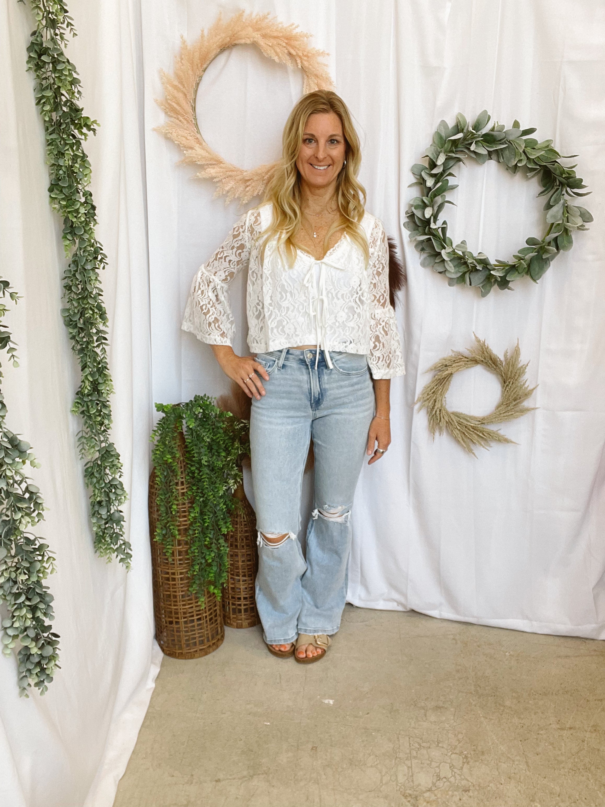 Sweet Magnolia Lace Top-Long Sleeve Tops-blakeley-The Silo Boutique, Women's Fashion Boutique Located in Warren and Grand Forks North Dakota