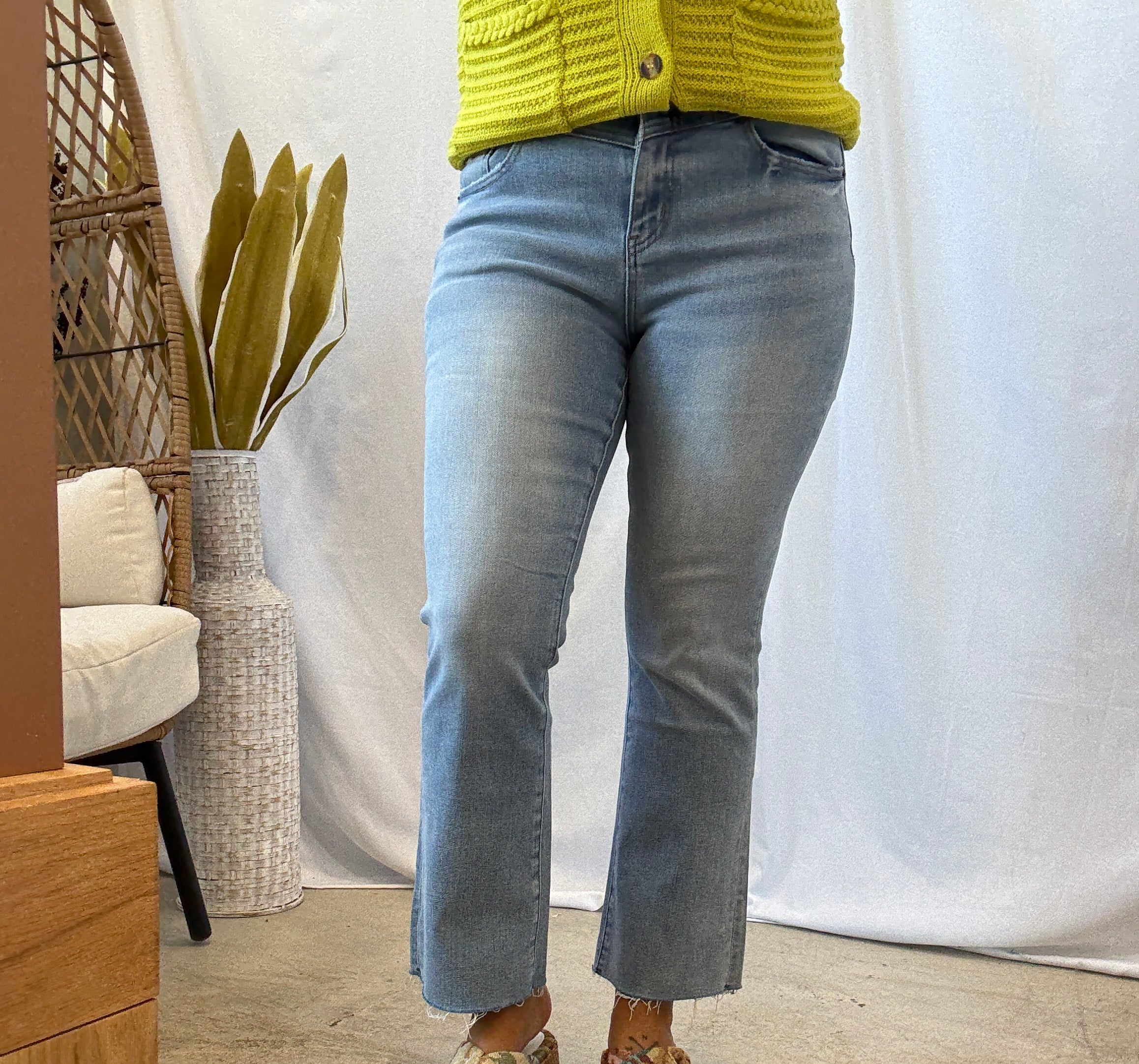 Mica Yoke Capri Blue Bootcut Jeans-Final Sale-Jeans-mica-The Silo Boutique, Women's Fashion Boutique Located in Warren and Grand Forks North Dakota