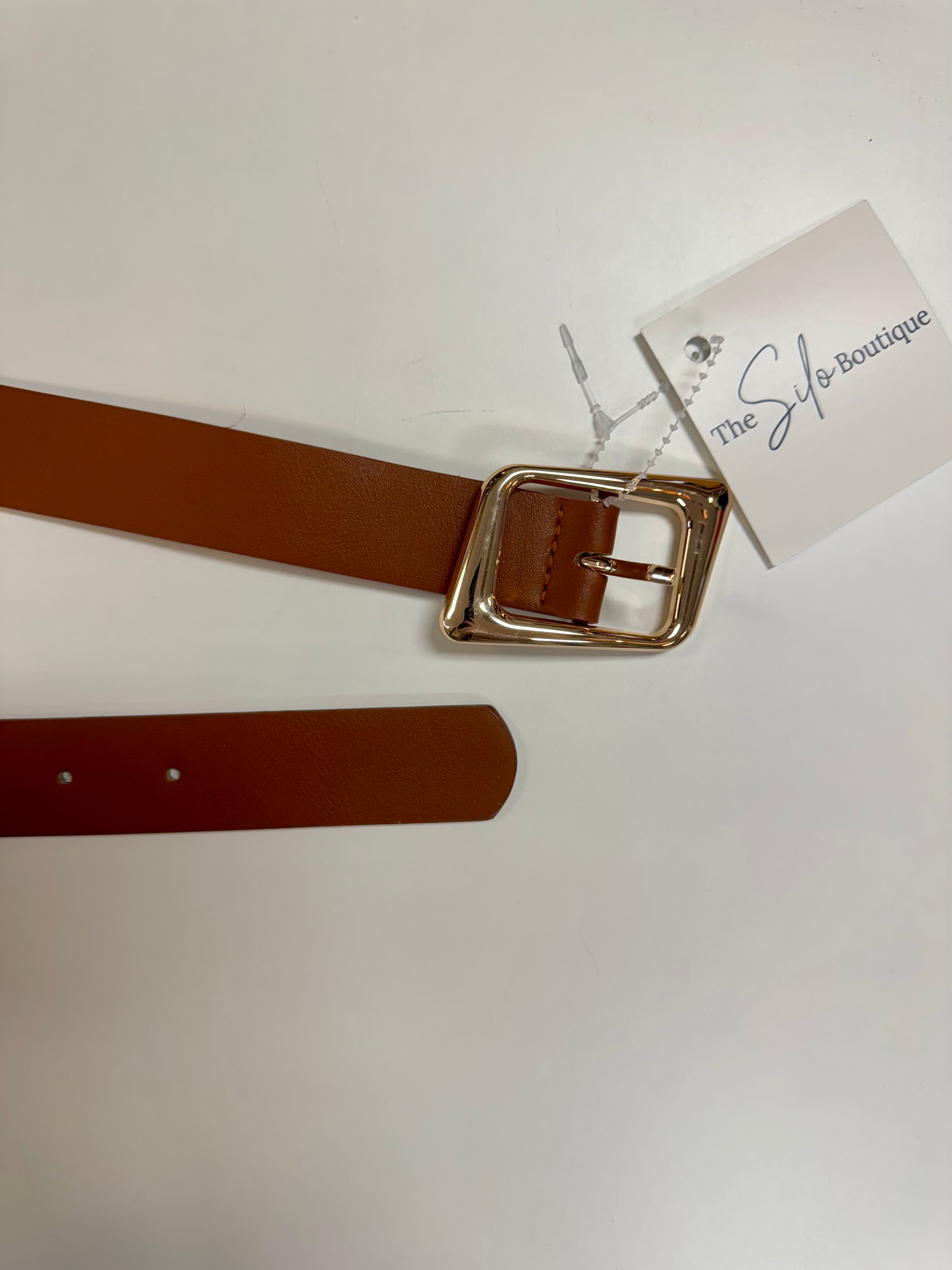 Asymetrical Plus Size Belt-Cognac-Belts-The Silo Boutique-The Silo Boutique, Women's Fashion Boutique Located in Warren and Grand Forks North Dakota