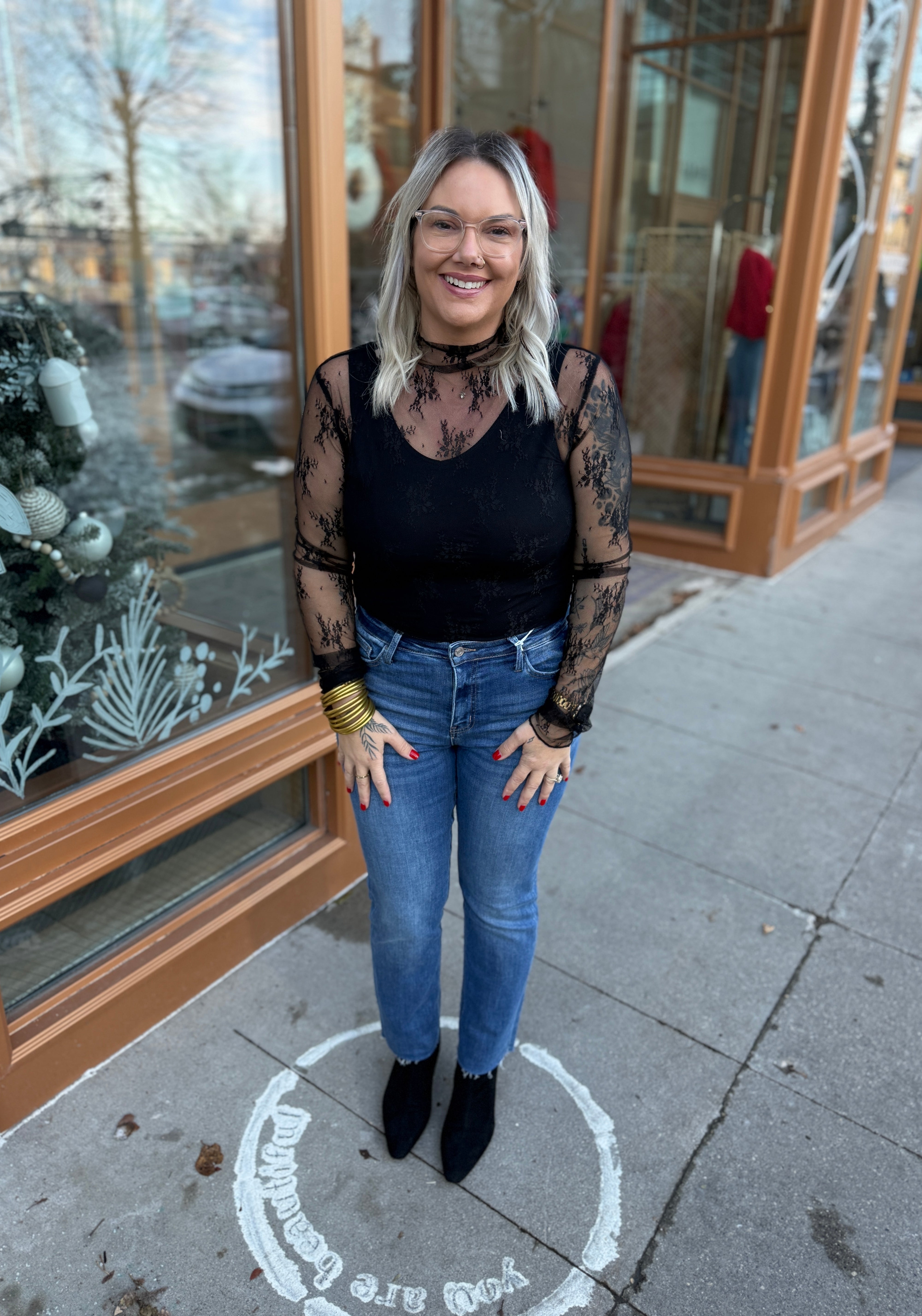 So Sweet Lace Long Sleeve Top-Long Sleeve Tops-sweet genisis-The Silo Boutique, Women's Fashion Boutique Located in Warren and Grand Forks North Dakota