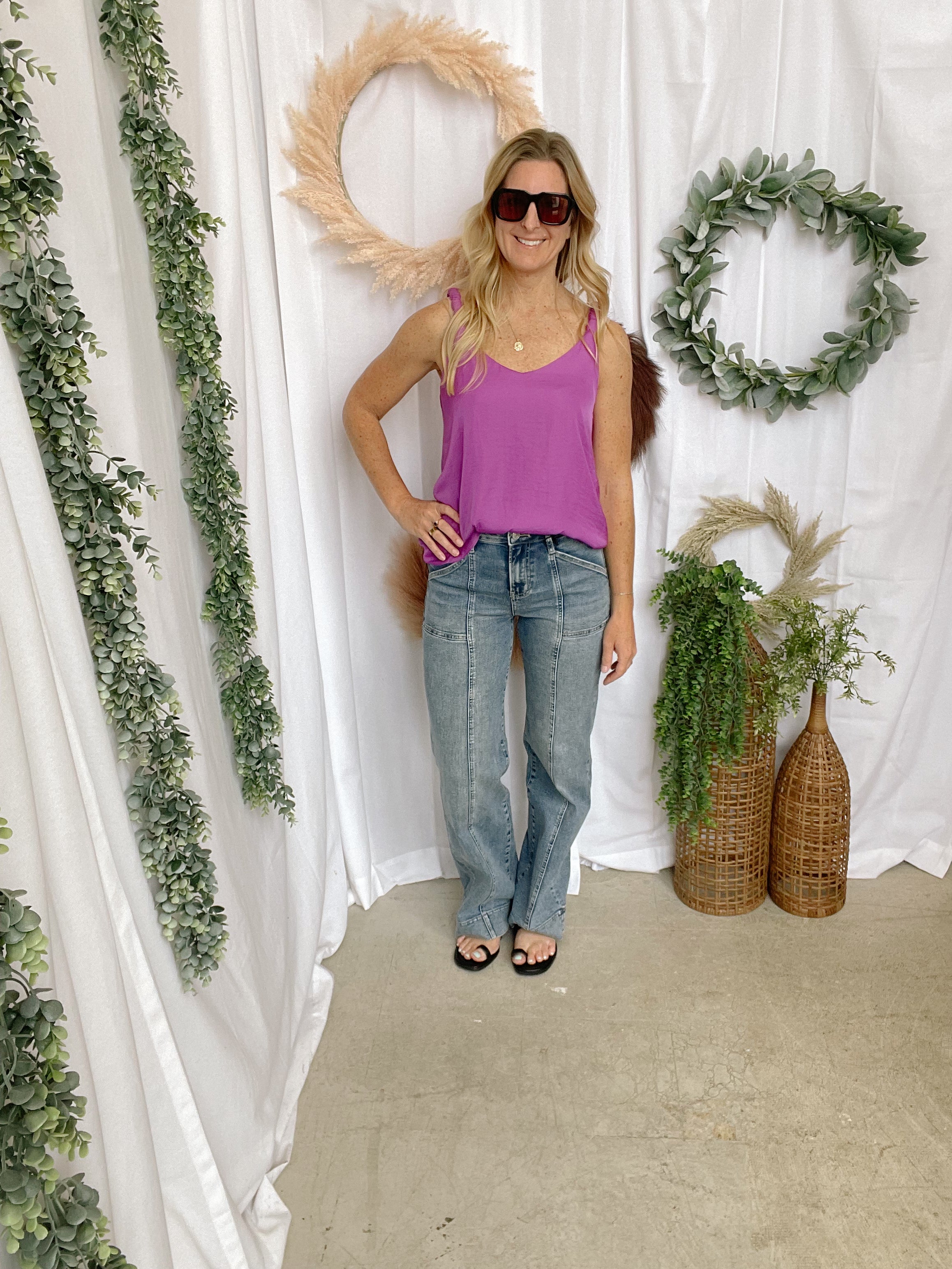 Bubble Braided Strap Tank Top-Viola-Tank Tops-pink zebra-The Silo Boutique, Women's Fashion Boutique Located in Warren and Grand Forks North Dakota