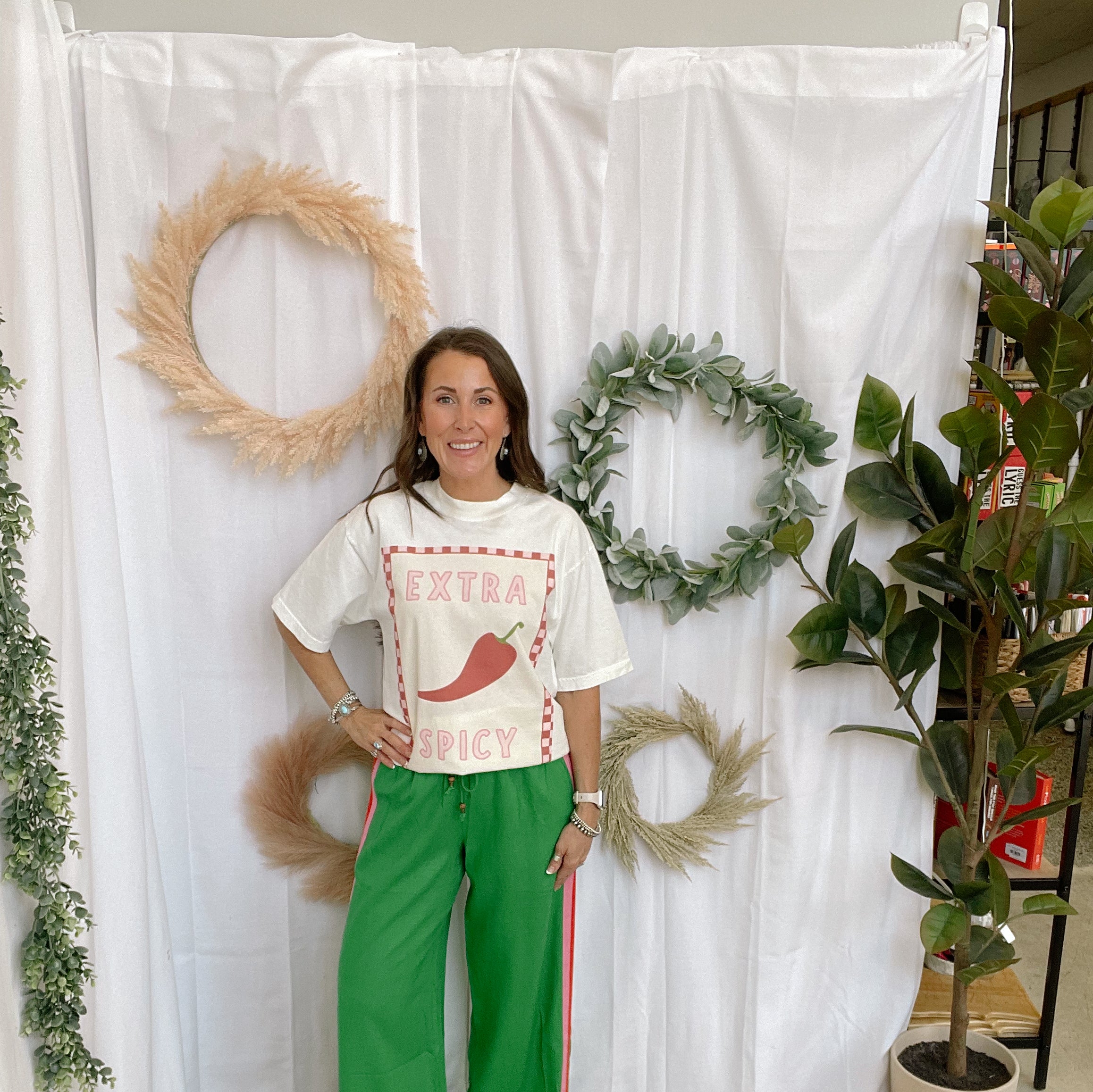 THML Green Stripe Pants-Pants-thml-The Silo Boutique, Women's Fashion Boutique Located in Warren and Grand Forks North Dakota