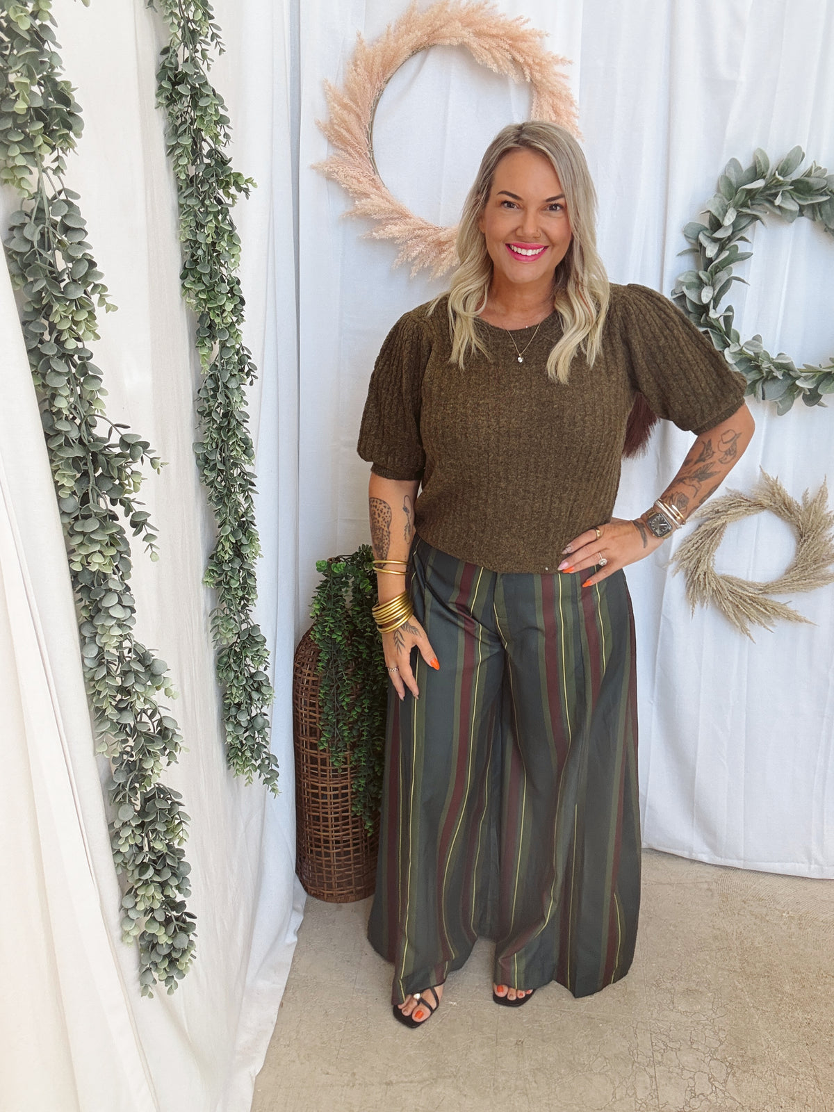 The Vibe Stripe Pants-Pants-glam-The Silo Boutique, Women's Fashion Boutique Located in Warren and Grand Forks North Dakota