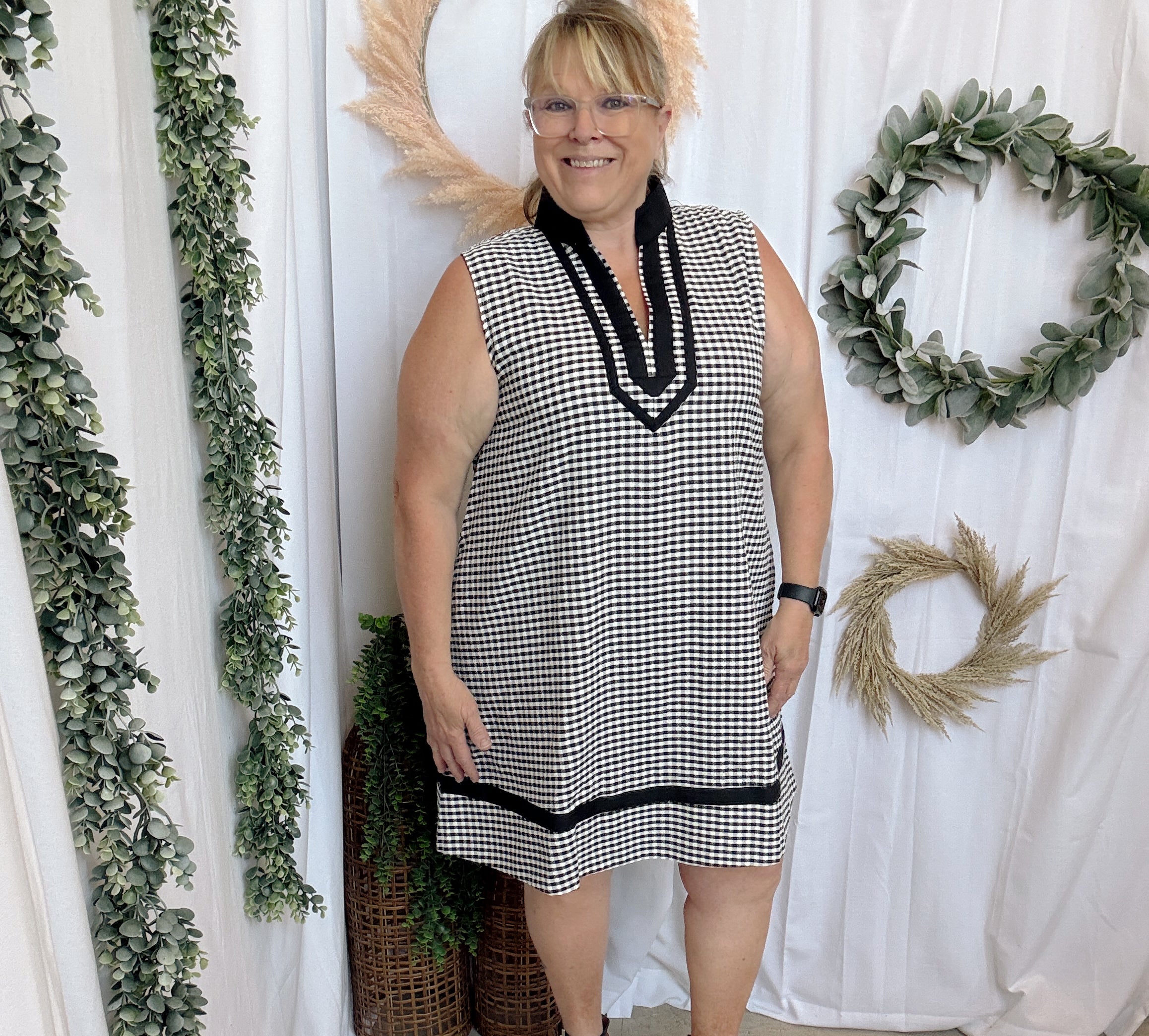 Kate Gingham Dress-Dresses-entro-The Silo Boutique, Women's Fashion Boutique Located in Warren and Grand Forks North Dakota